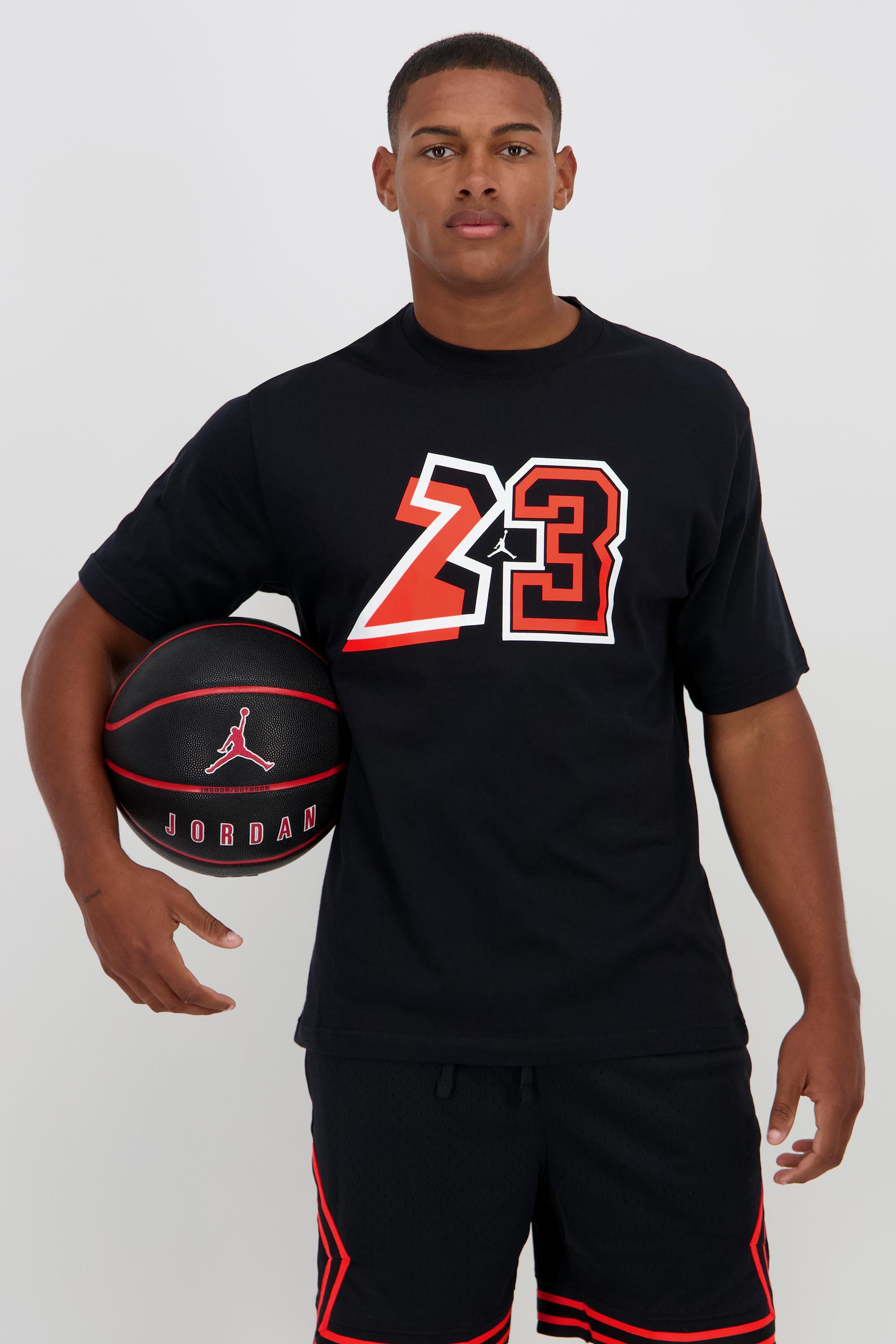 Jordan 23 - T-Shirt Algodão Extra Pequeno Homem Preto