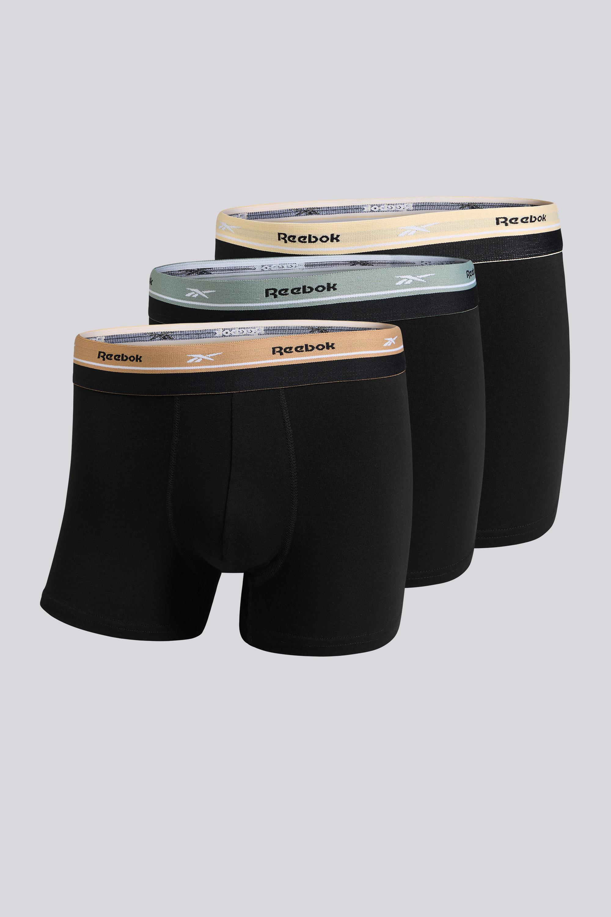 Pack 3 Bóxers Hombre Reebok Farr Negros talla