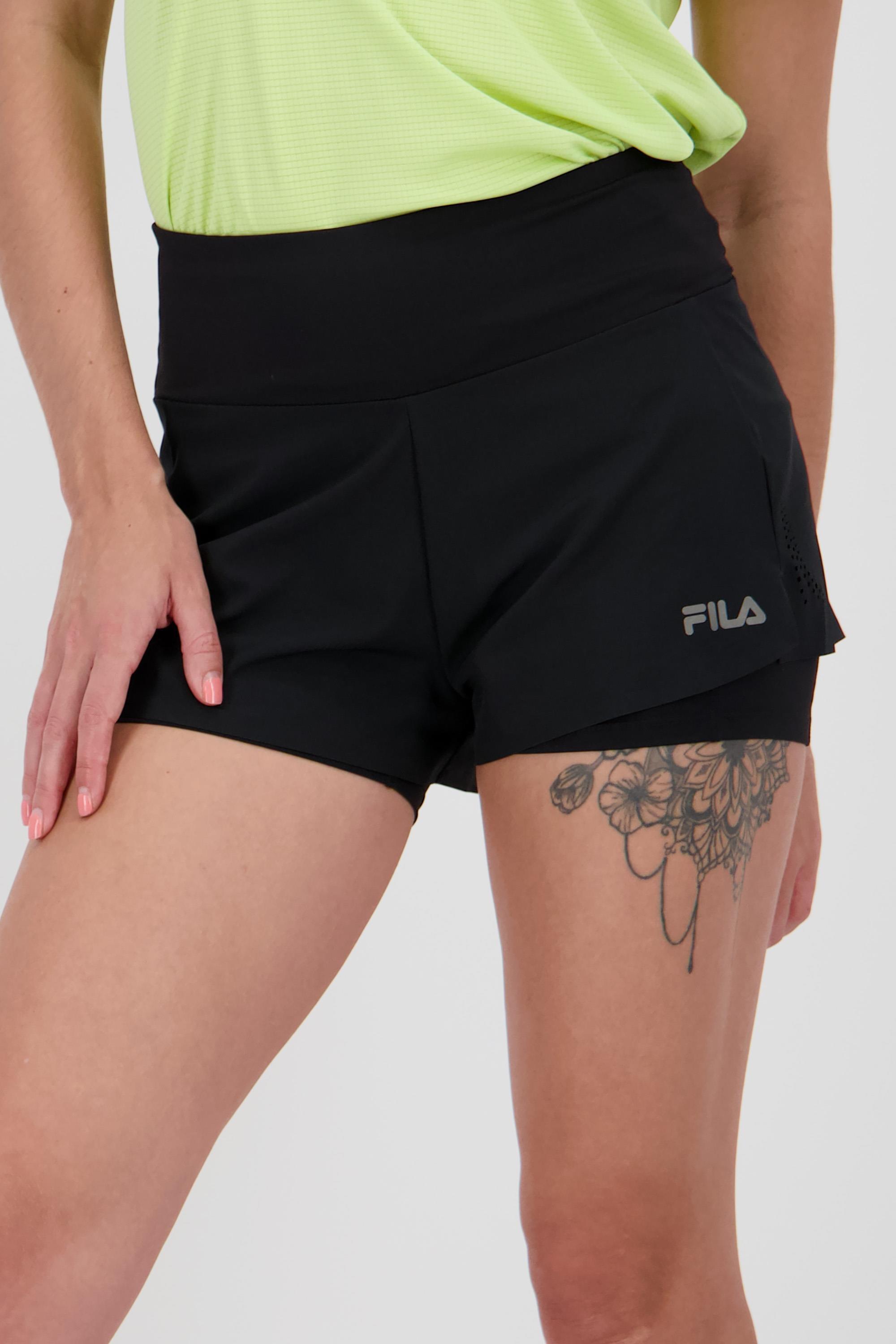 Pantalón Fila - Negro - Pantalón Corto + Malla Mujer talla