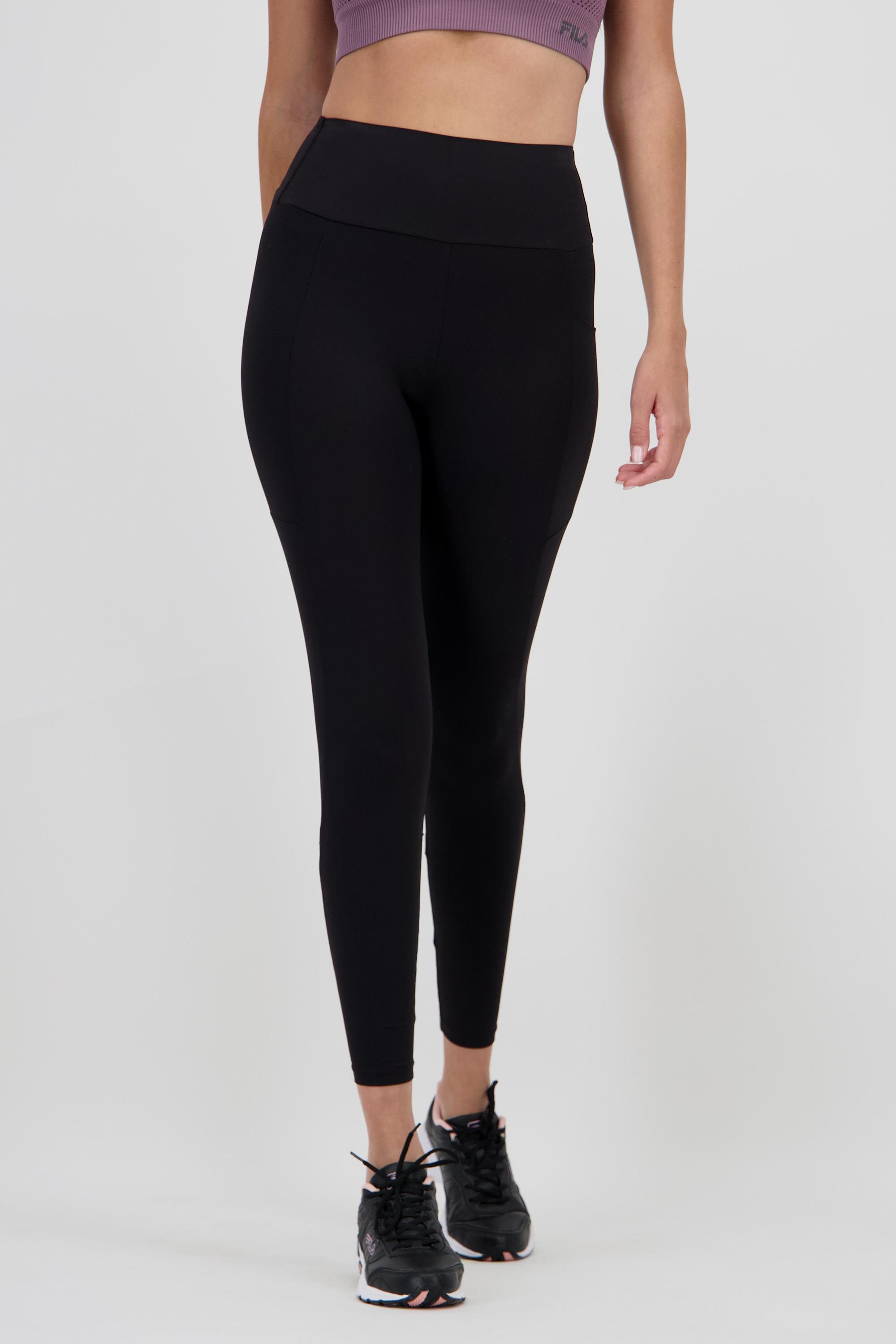 Mallas Cintura Alta Fila - Negro - Leggings Mujer talla M