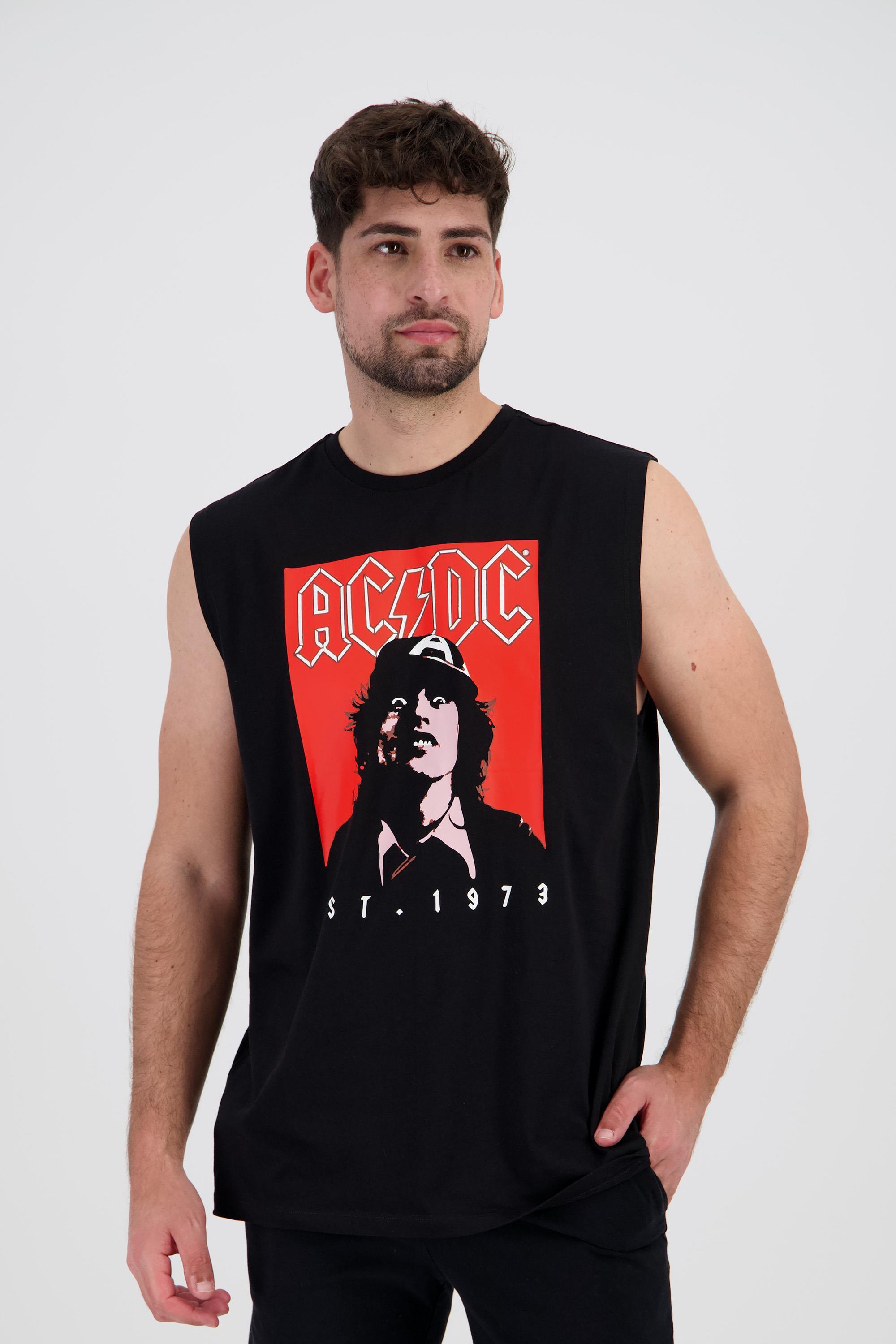 Ac/Dc Camiseta Camiseta AlgodĂłn Hombre Negro - Talla L