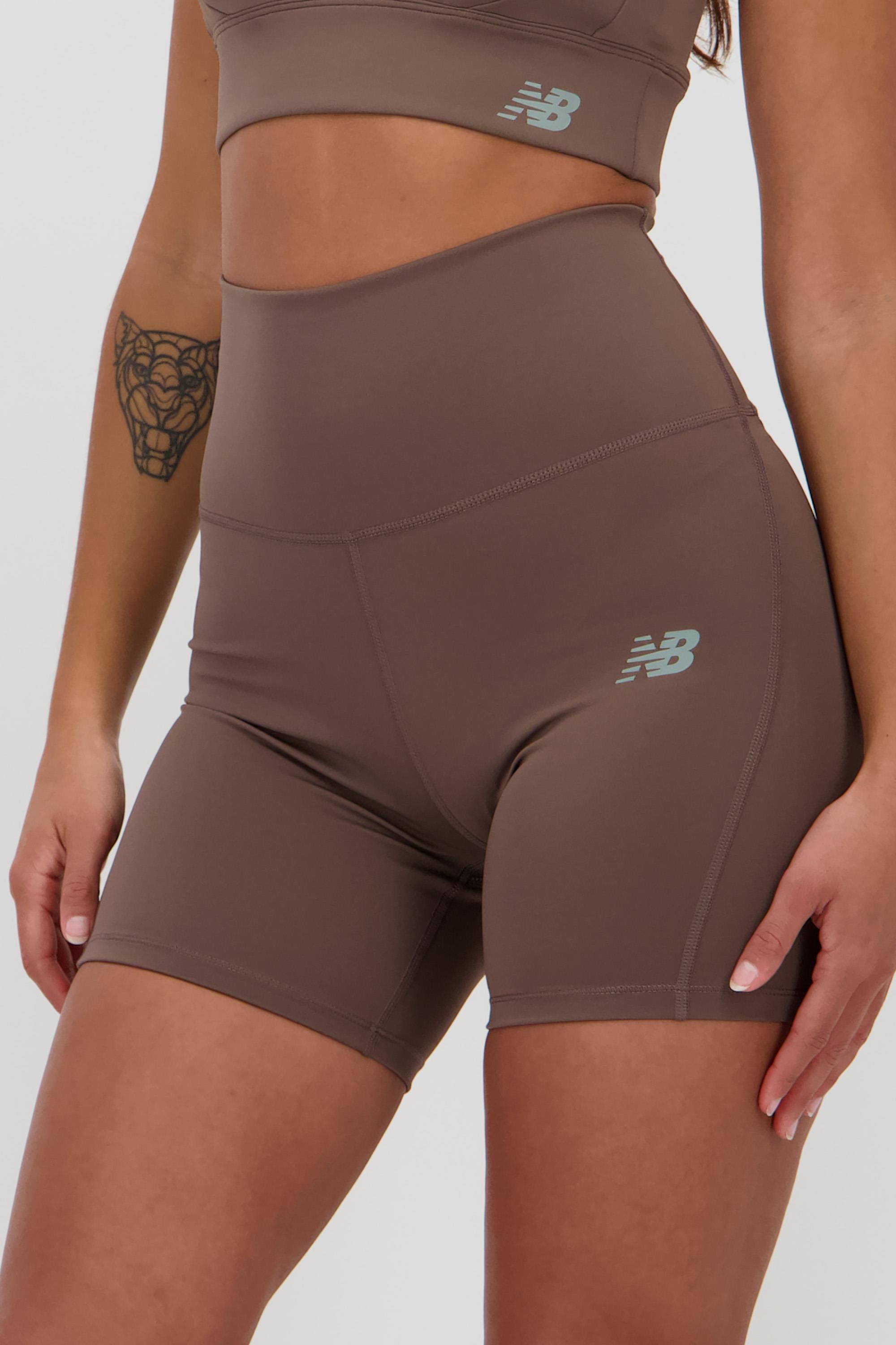 Mallas New Balance - Marrón - Leggings Cortos Mujer talla