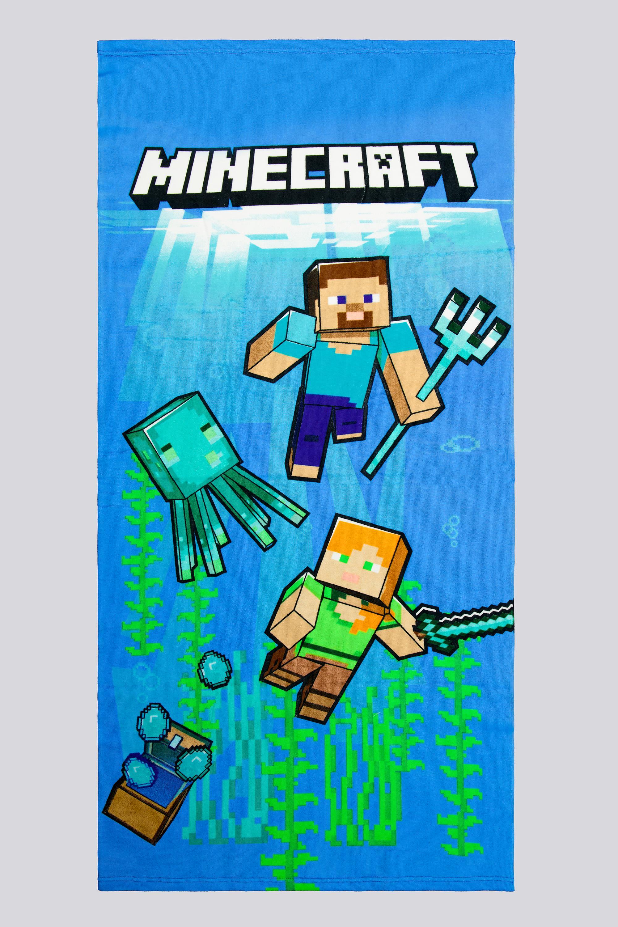 Toalla Playa Minecraft - Azul - Toalla Niño talla T.U.