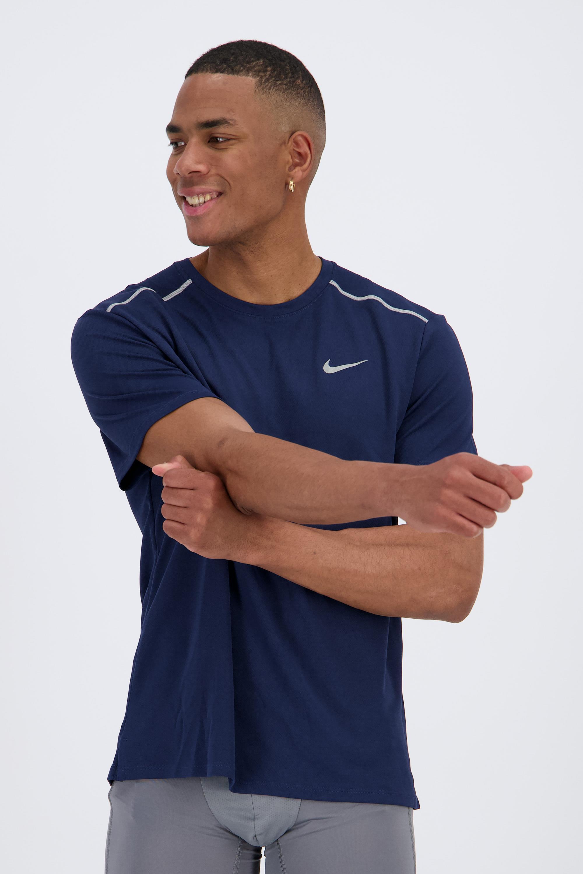 Nike Miler - T-Shirt Running Médio Homem Azul