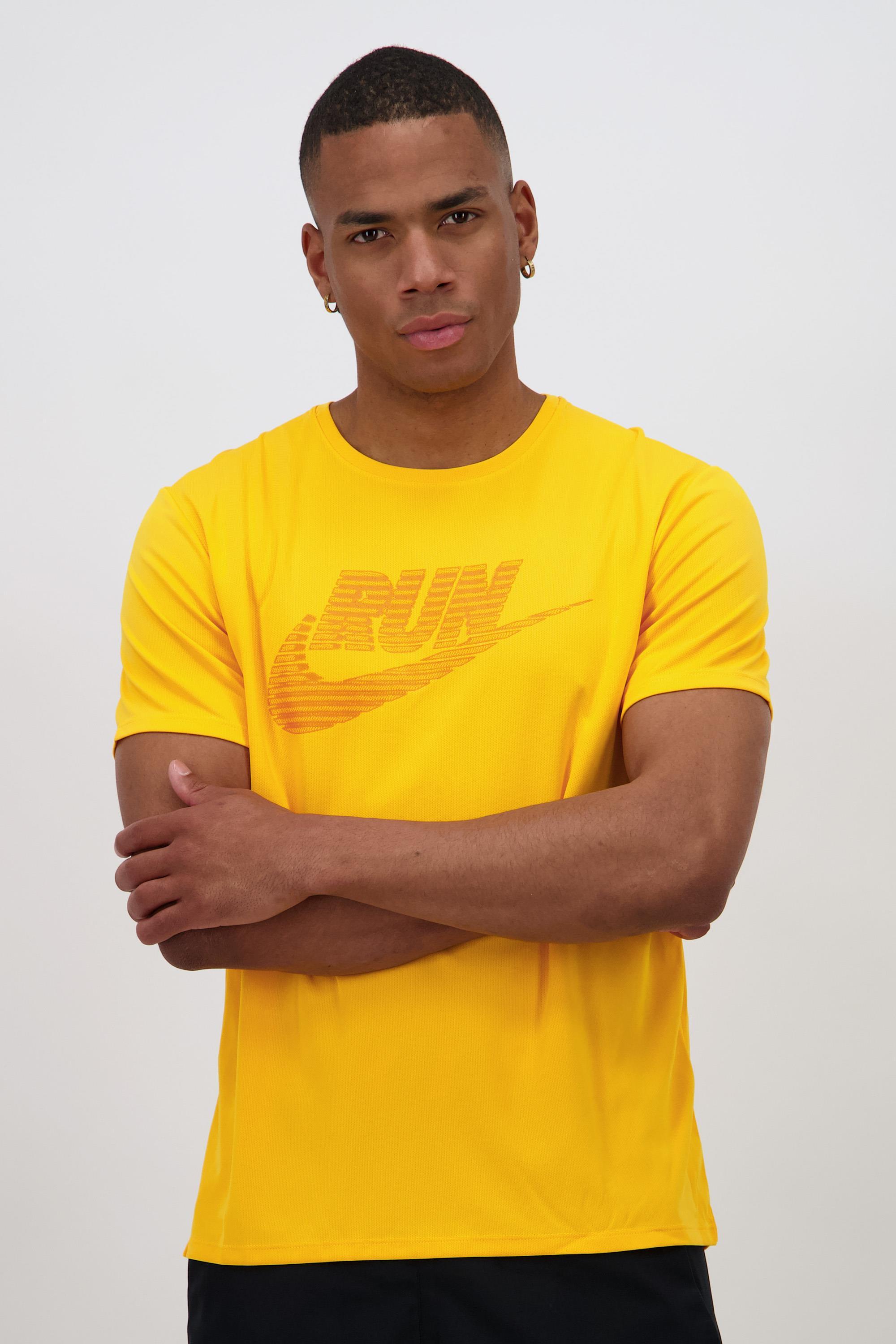 Nike Miler Run Energy - T-Shirt Running Médio Homem Amarelo