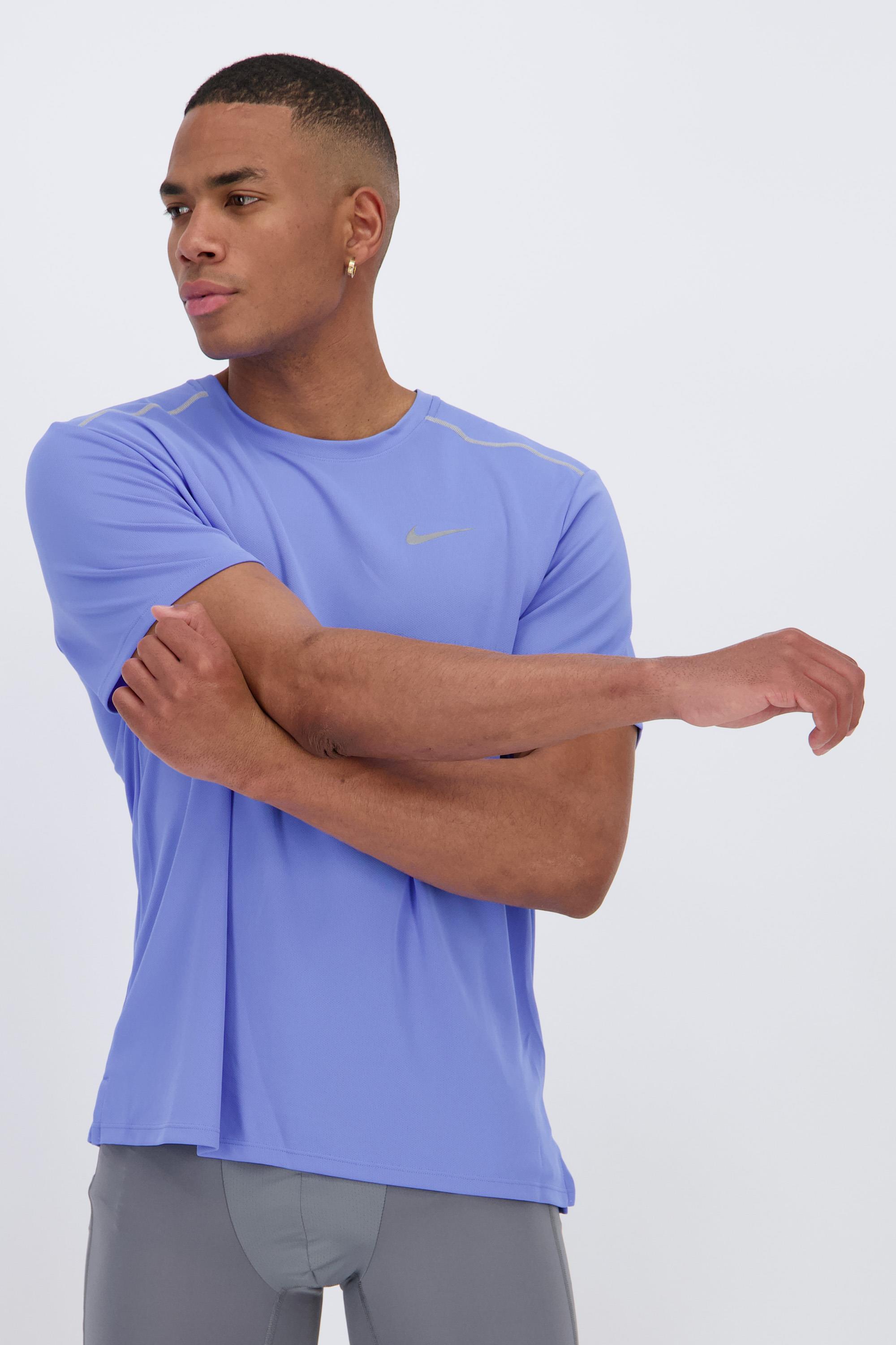 Nike Miler - T-Shirt Running Médio Homem Azul