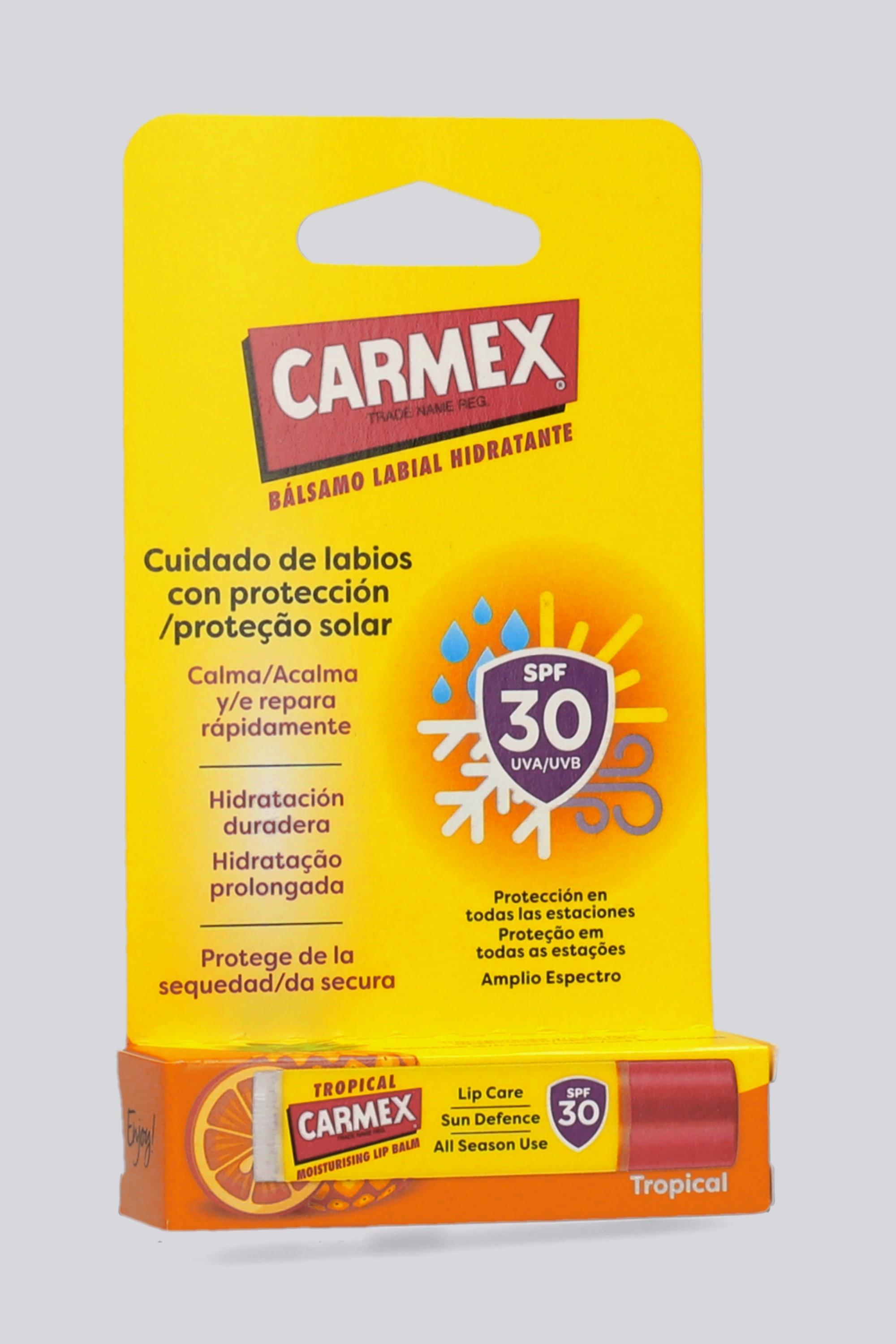 Bálsamo Carmex - Tropical - Protector Labial SPF 30 talla UNICA