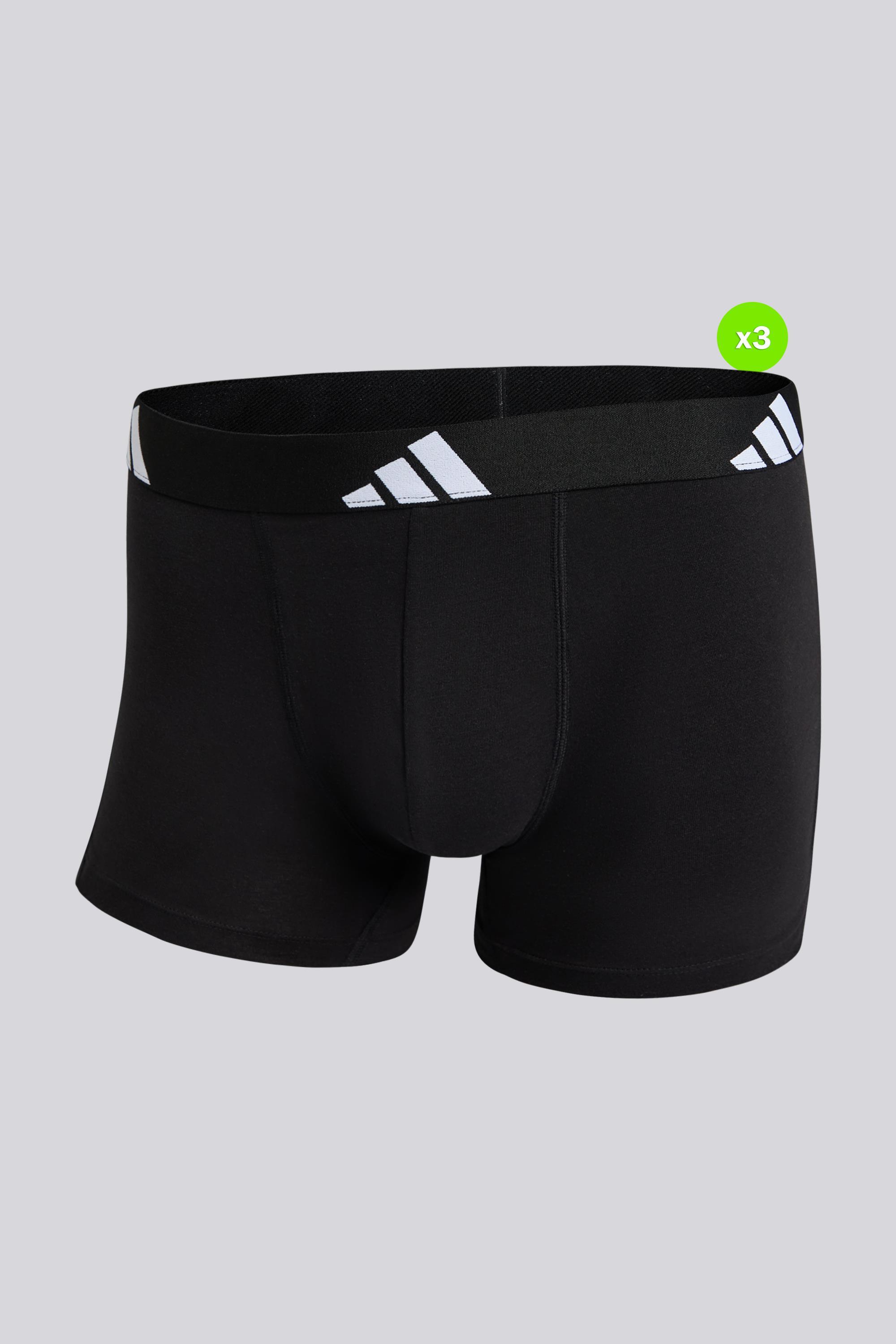 Calzoncillos adidas Pack 3 Bóxer Hombre Negros talla M