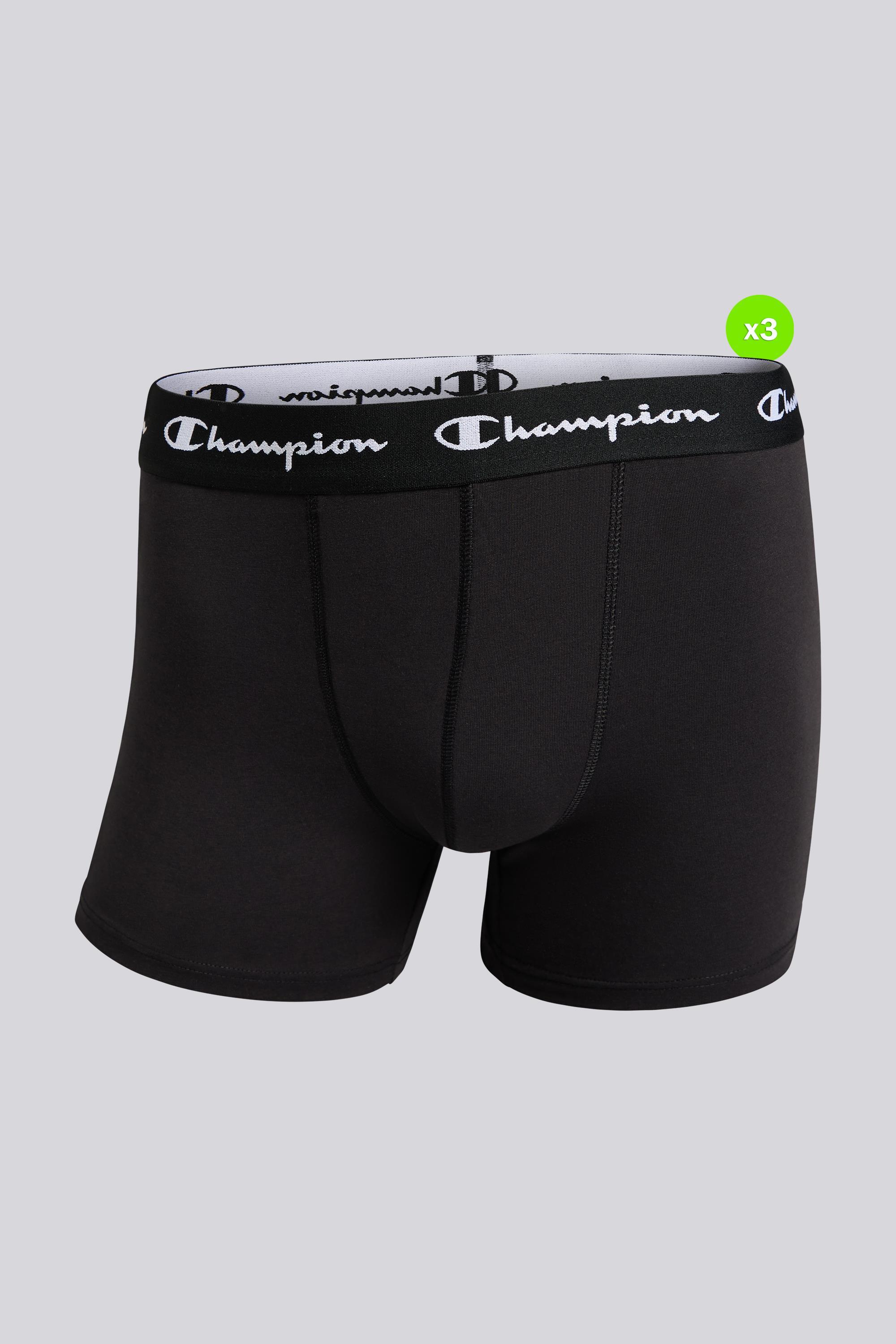 Pack 3 Calzoncillos Bóxers Hombre Champion Negros talla M