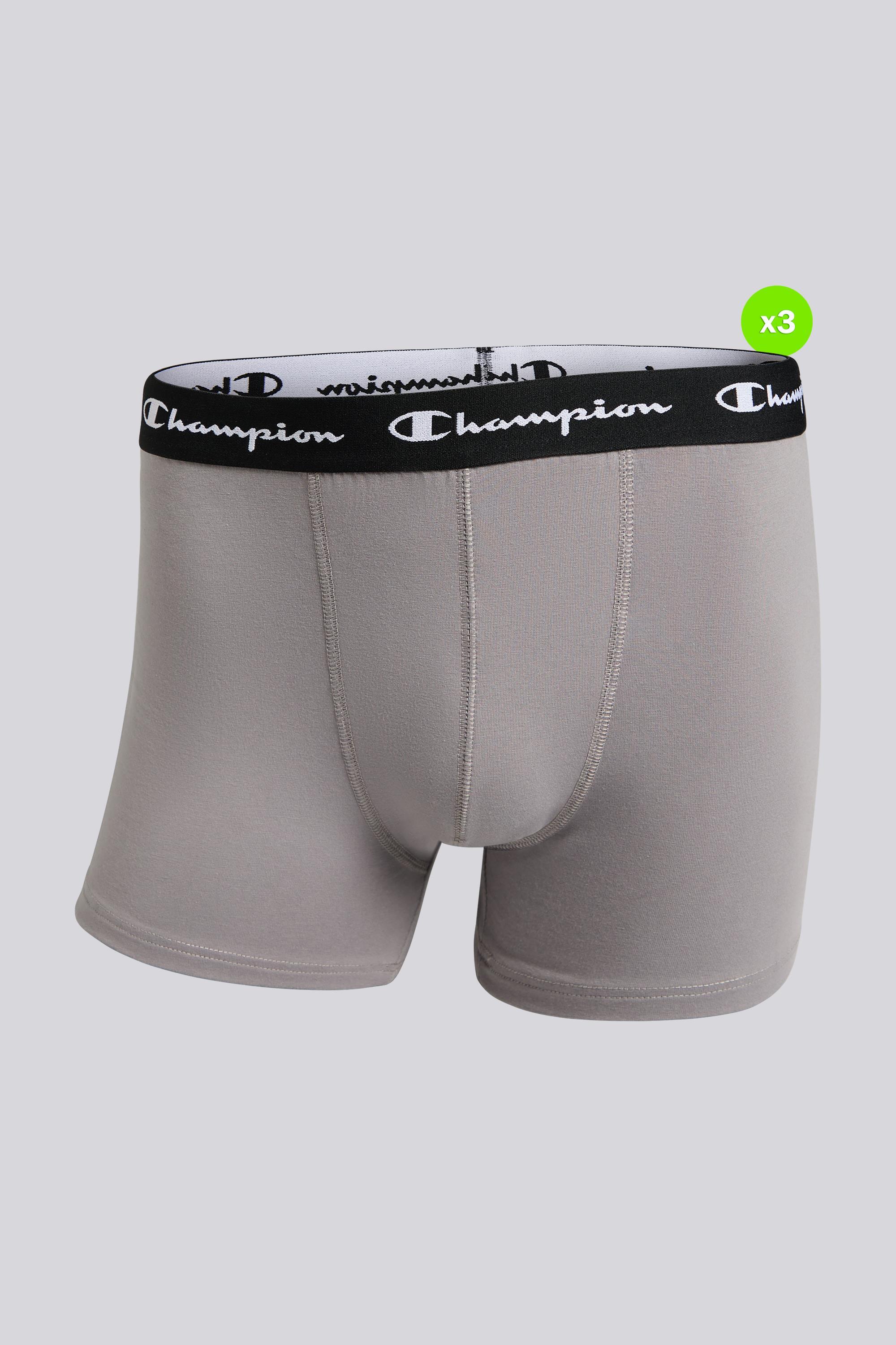Pack 3 Bóxers Hombre Champion Grises talla M