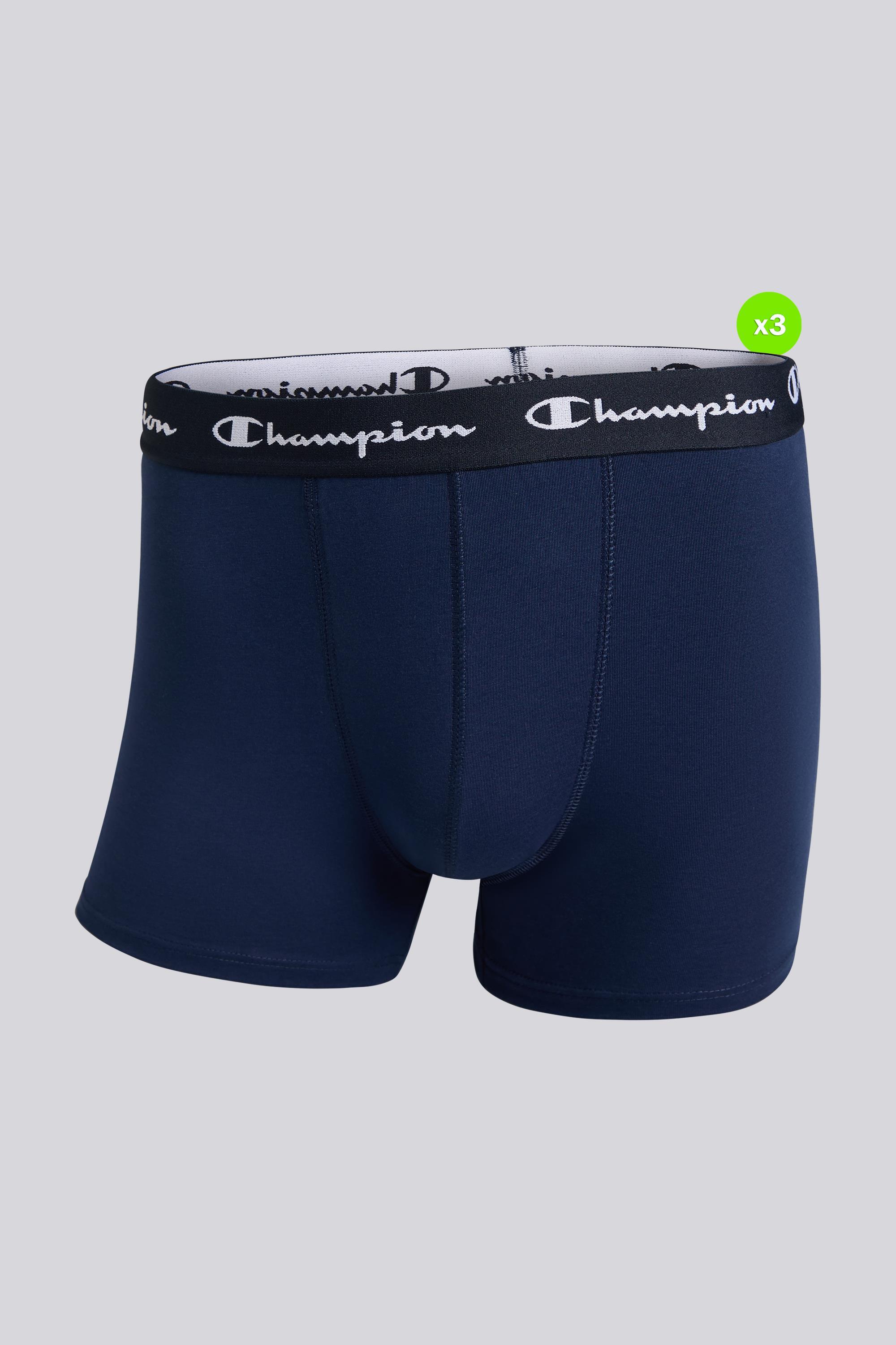 Pack 3 Bóxers Hombre Champion Azules talla S