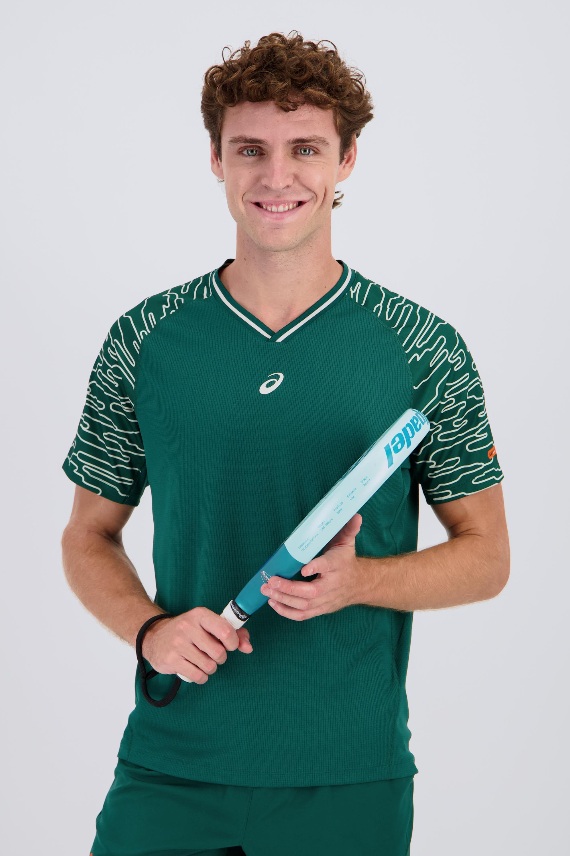 Camiseta Asics - Verde - Camiseta Tenis Hombre talla S