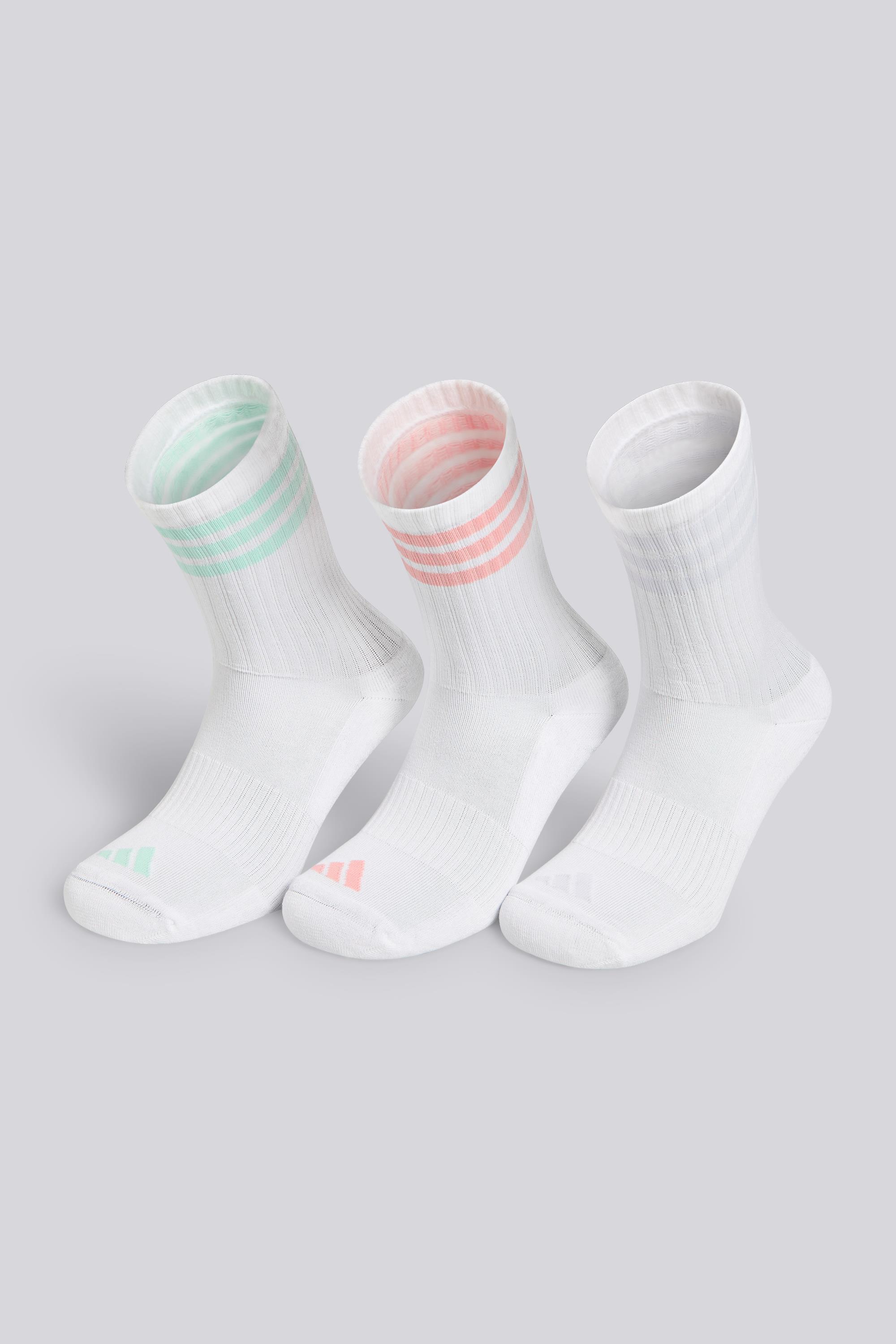 Calcetines Largos Deporte adidas - Blanco - Pack 3 MKP talla 33-35