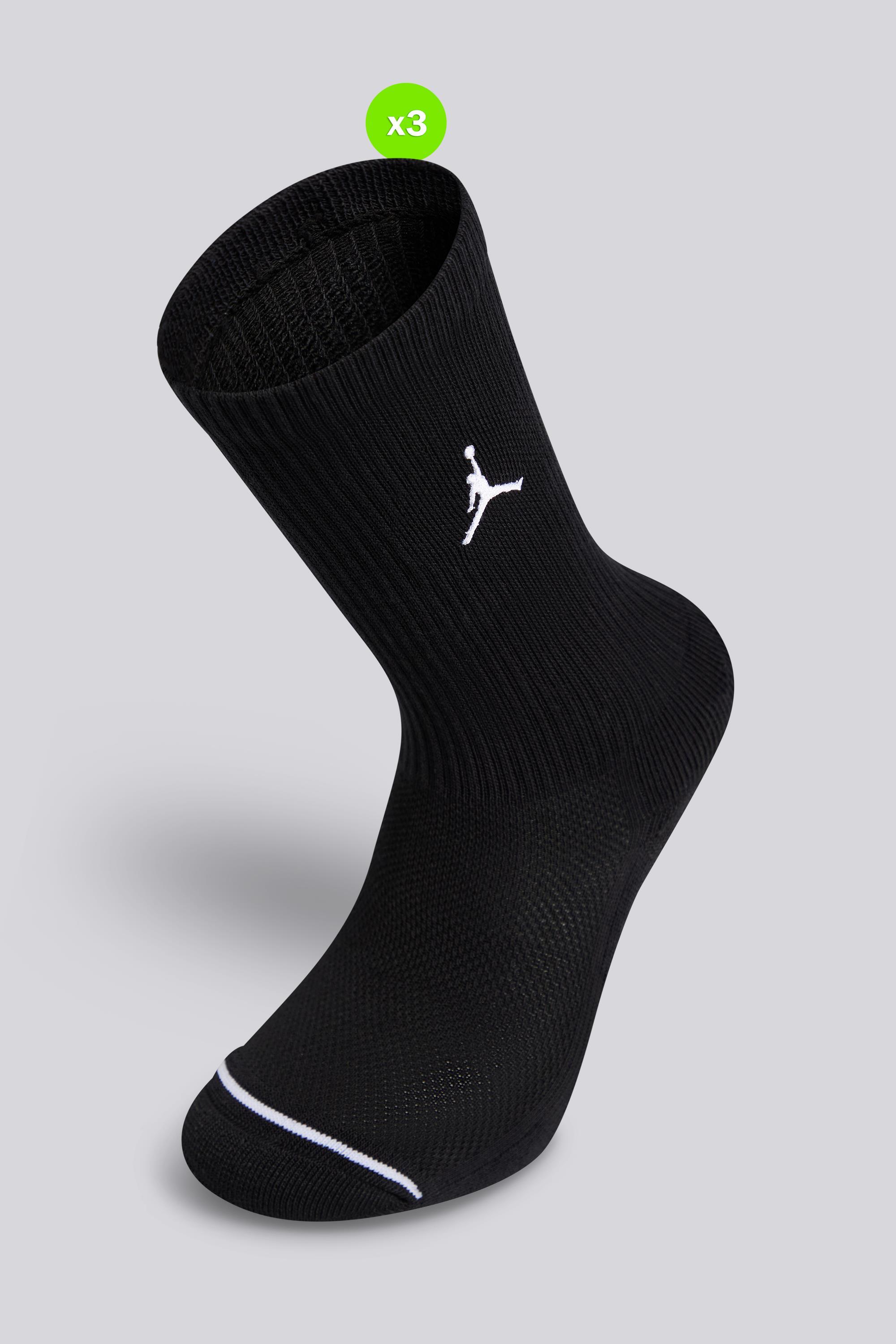 Calcetines Altos Jordan Ed Elvd Pack 3 Negros talla M