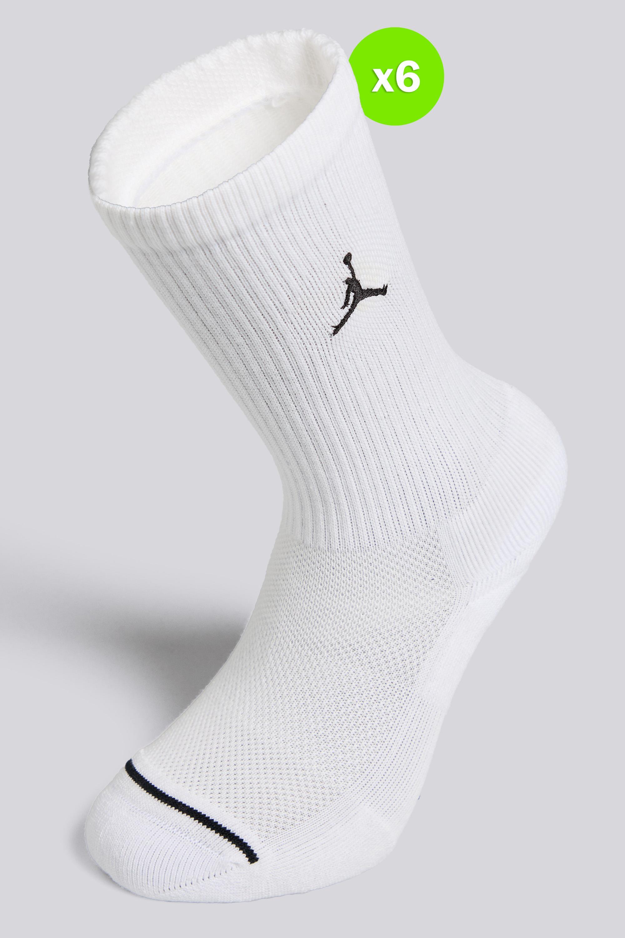 Calcetines Altos Jordan Ed Elvd Pack 6 Blancos talla S