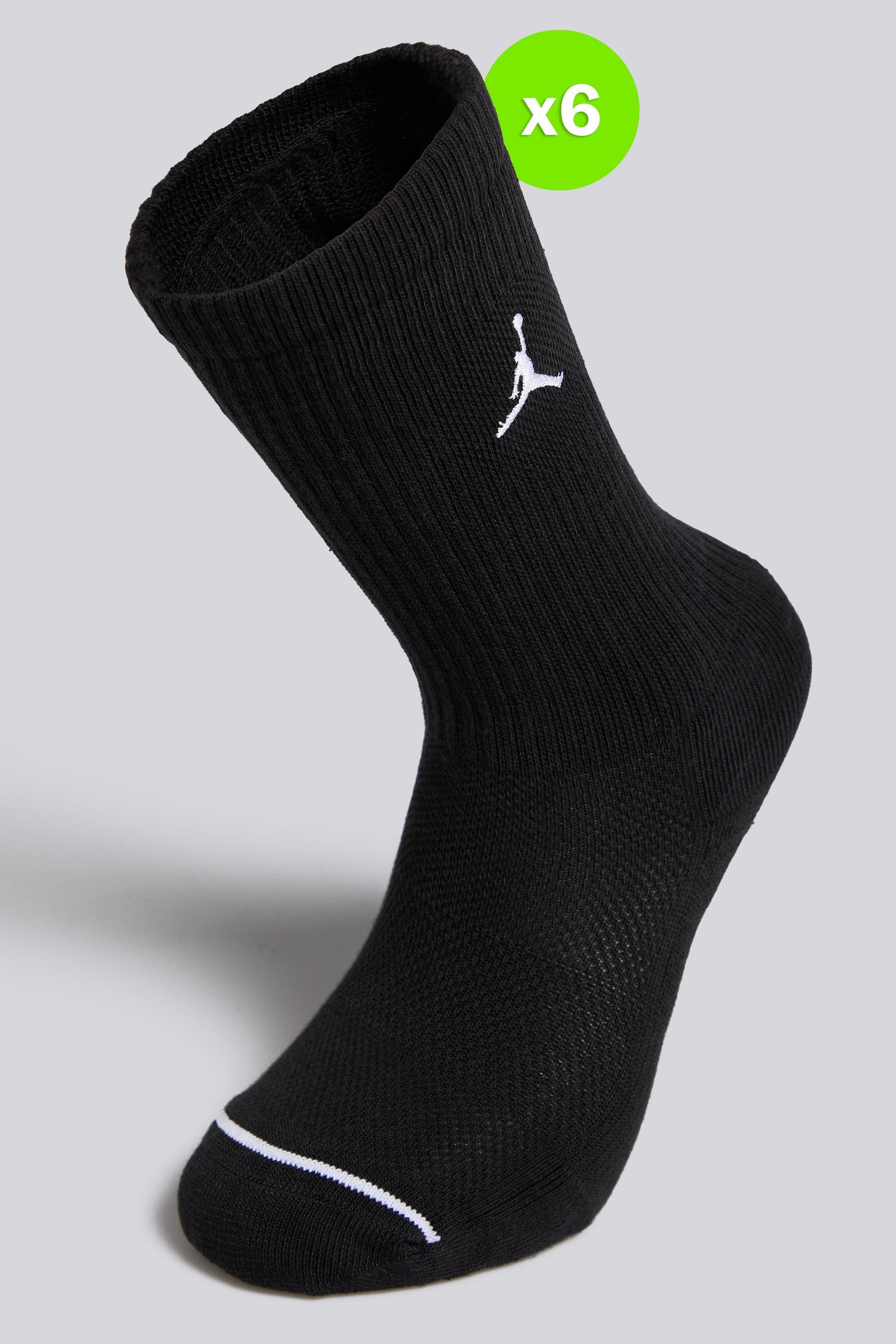 Calcetines Altos Jordan Ed Elvd Pack 6 Negros talla M