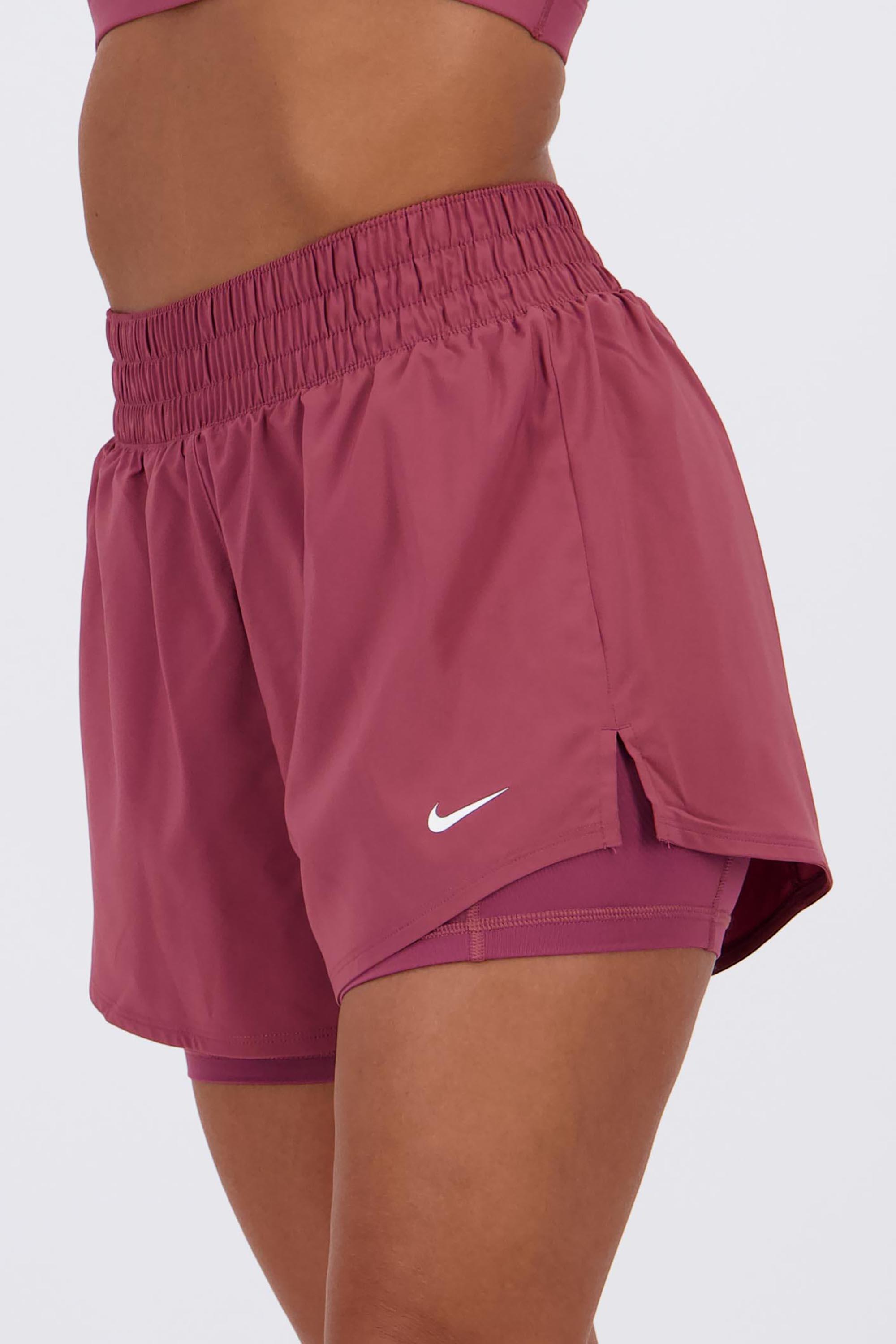 Nike One - Rojo - Pantalón Corto Cintura Alta Mujer talla M