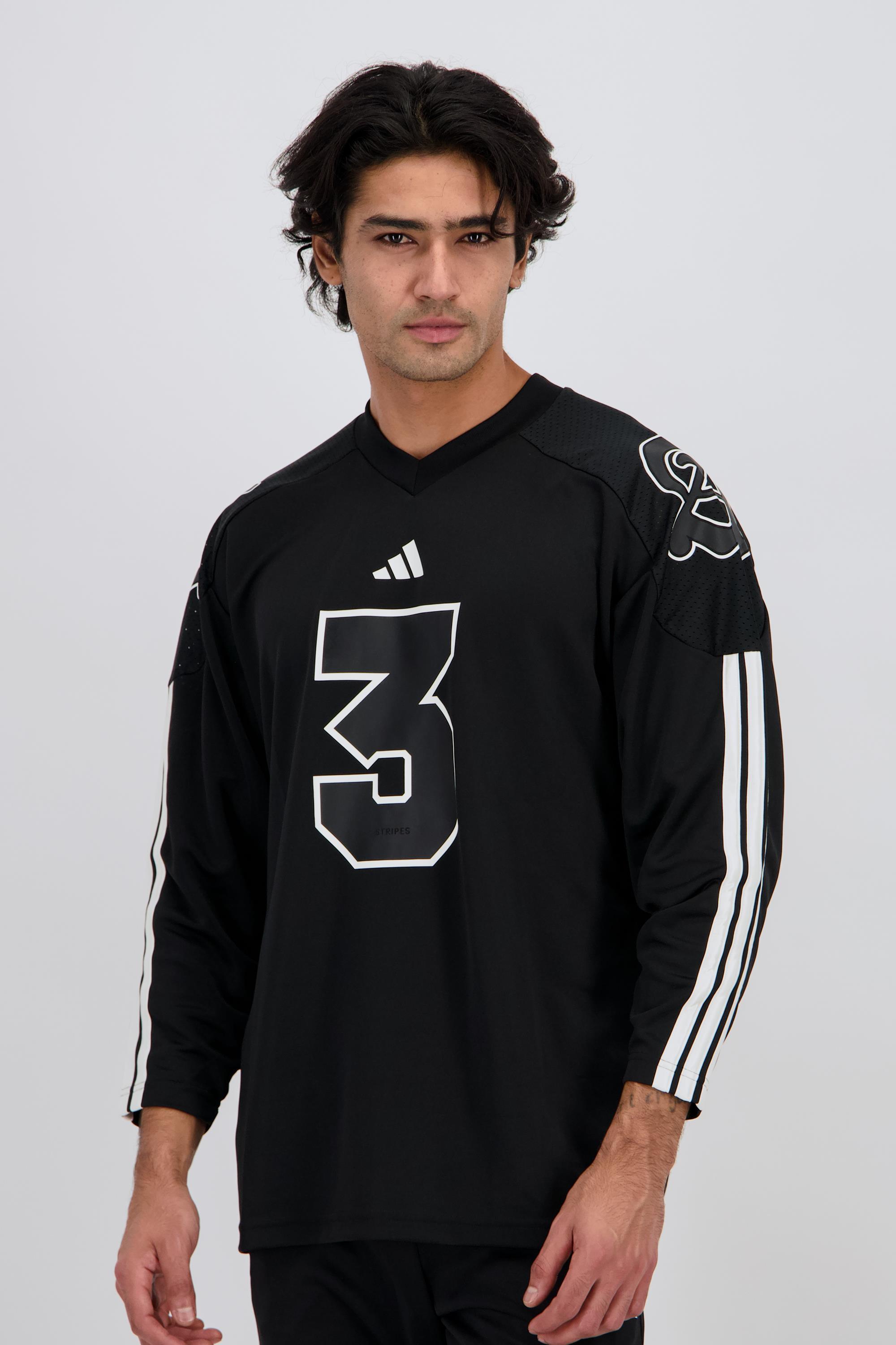 Std - Negro - Camiseta Manga Larga Hombre talla