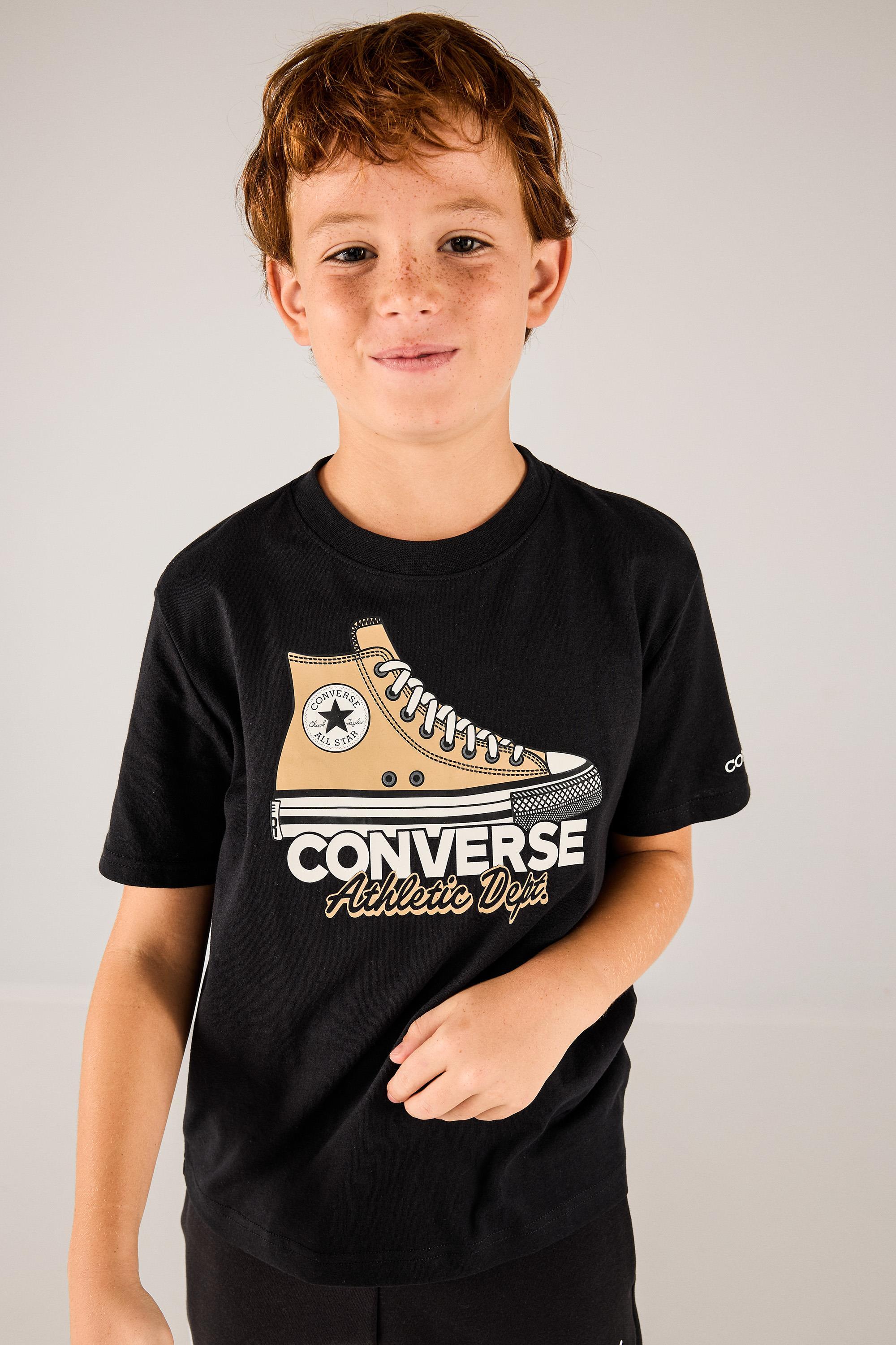 Camiseta Manga Corta Converse - Negro Niño talla 15