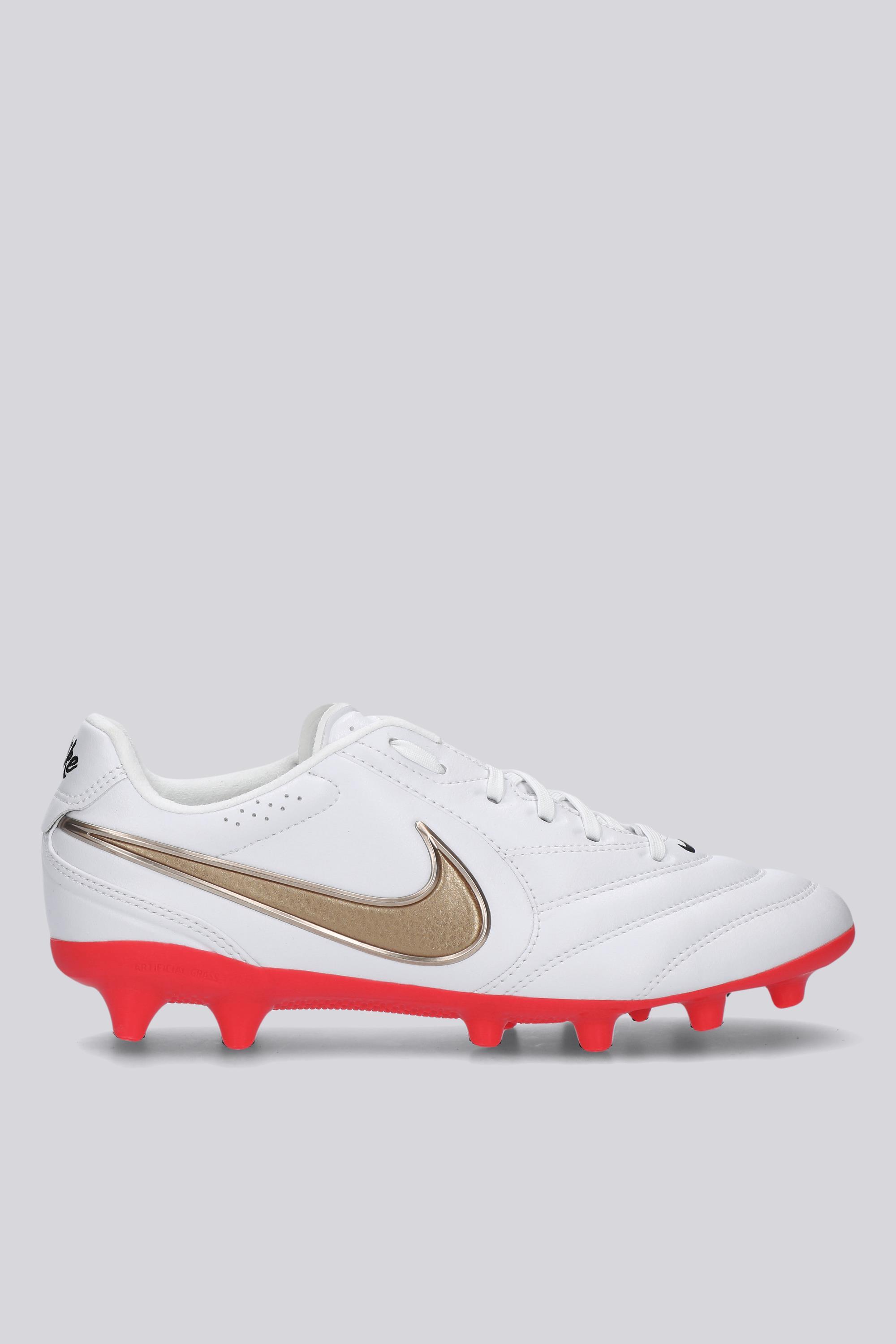 Botas Fútbol Tacos Nike Tiempo Ligera Pro AG Blancas talla 43