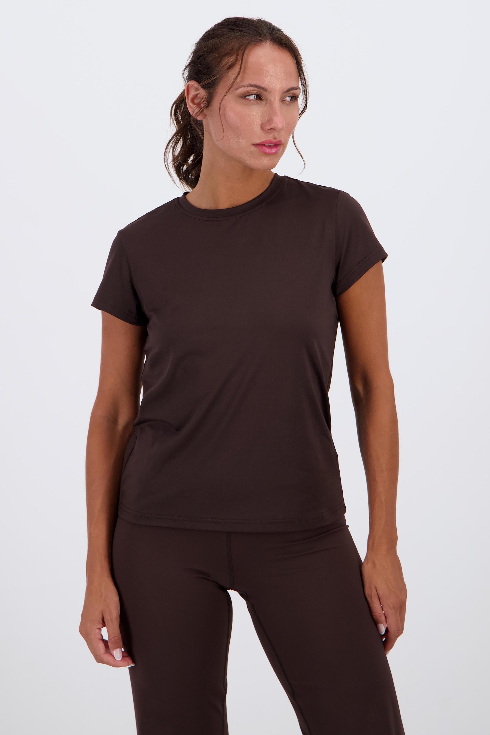 Athlecia Almi - Marrón - Camiseta Fitness Mujer talla XS
