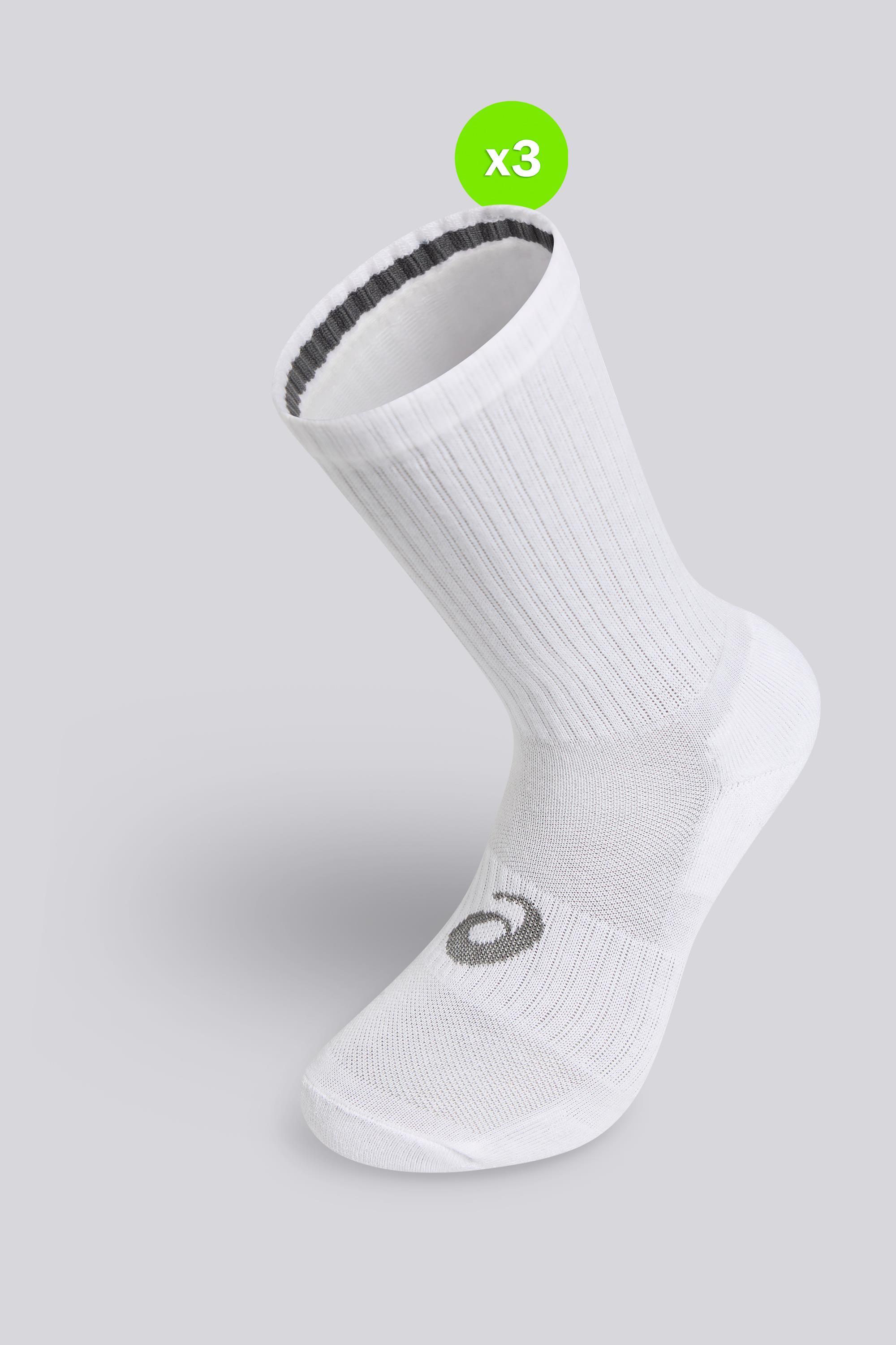 Calcetines Altos Deporte Asics Pack 3 Hombre Blancos talla L