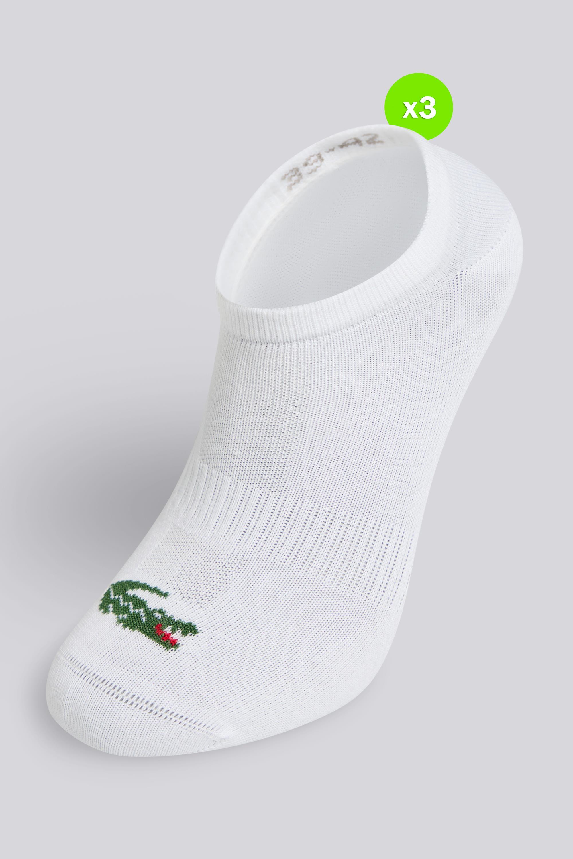 Calcetines Invisibles Lacoste - Blanco - Pack 3 talla L