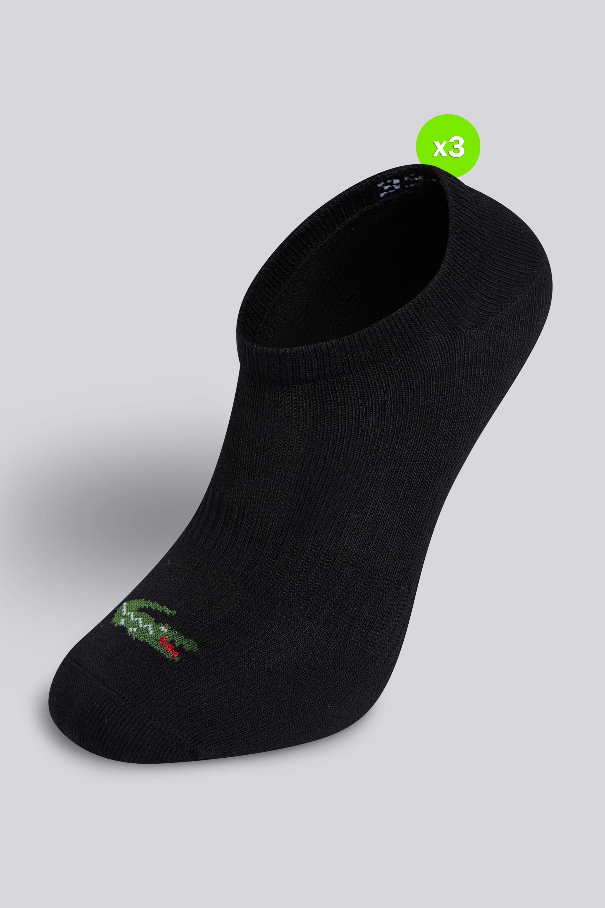 Calcetines Invisibles Lacoste - Negro - Pack 3 talla L