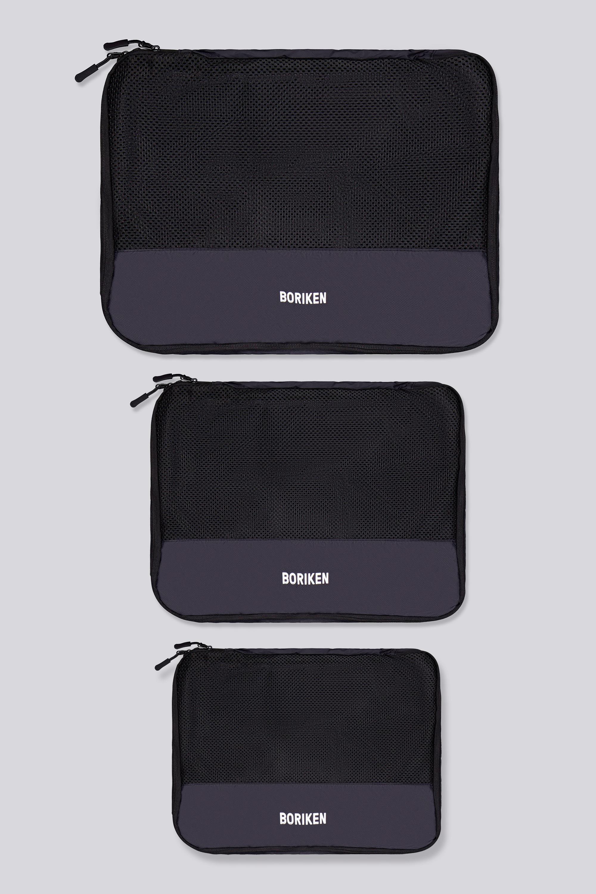 3 Bolsas Organizadoras Maleta Boriken Negro talla T.U.