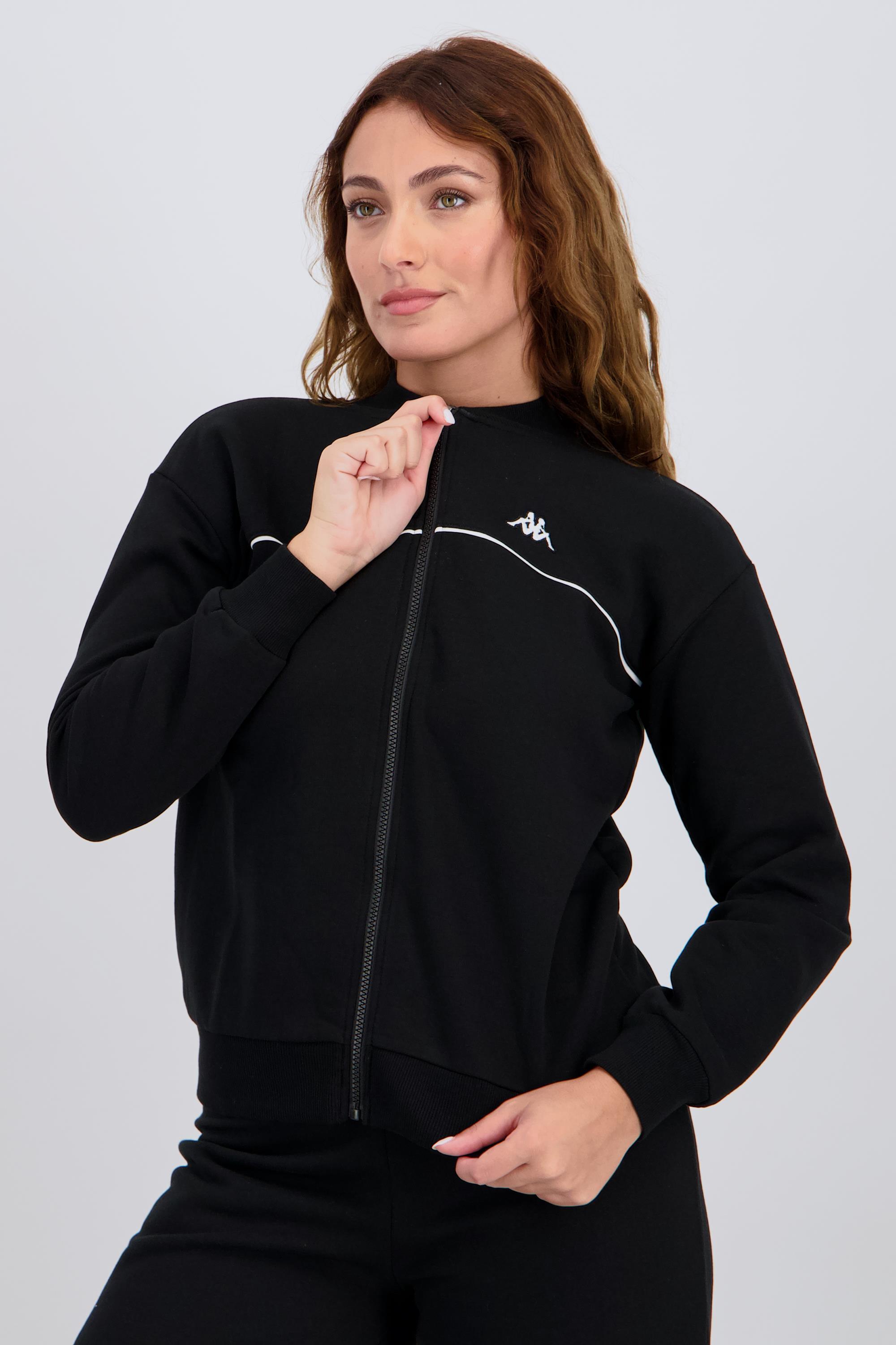 Sudadera Kappa - Negro - Sudadera Cremallera Mujer talla