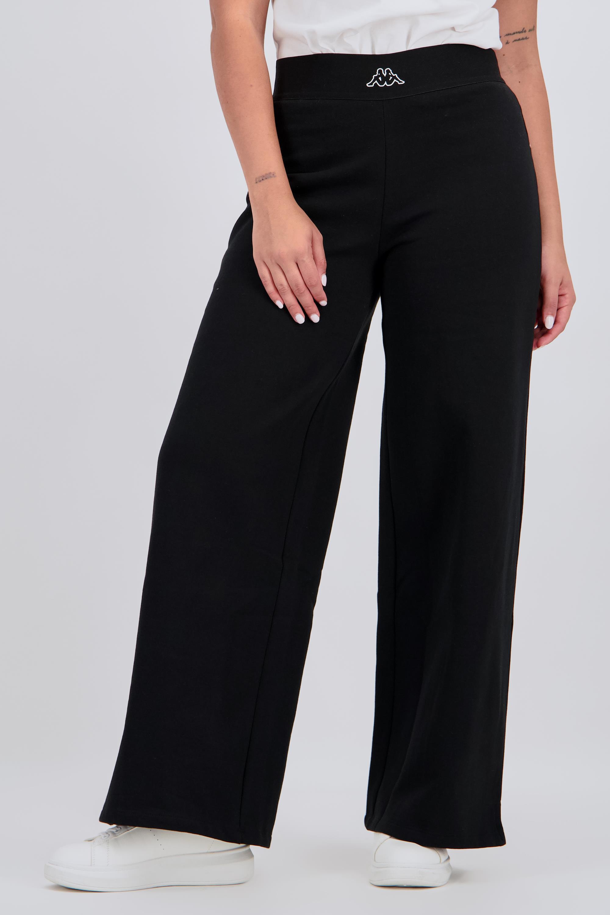 Pantalón Ancho Kappa - Negro - Pantalón Largo Mujer talla