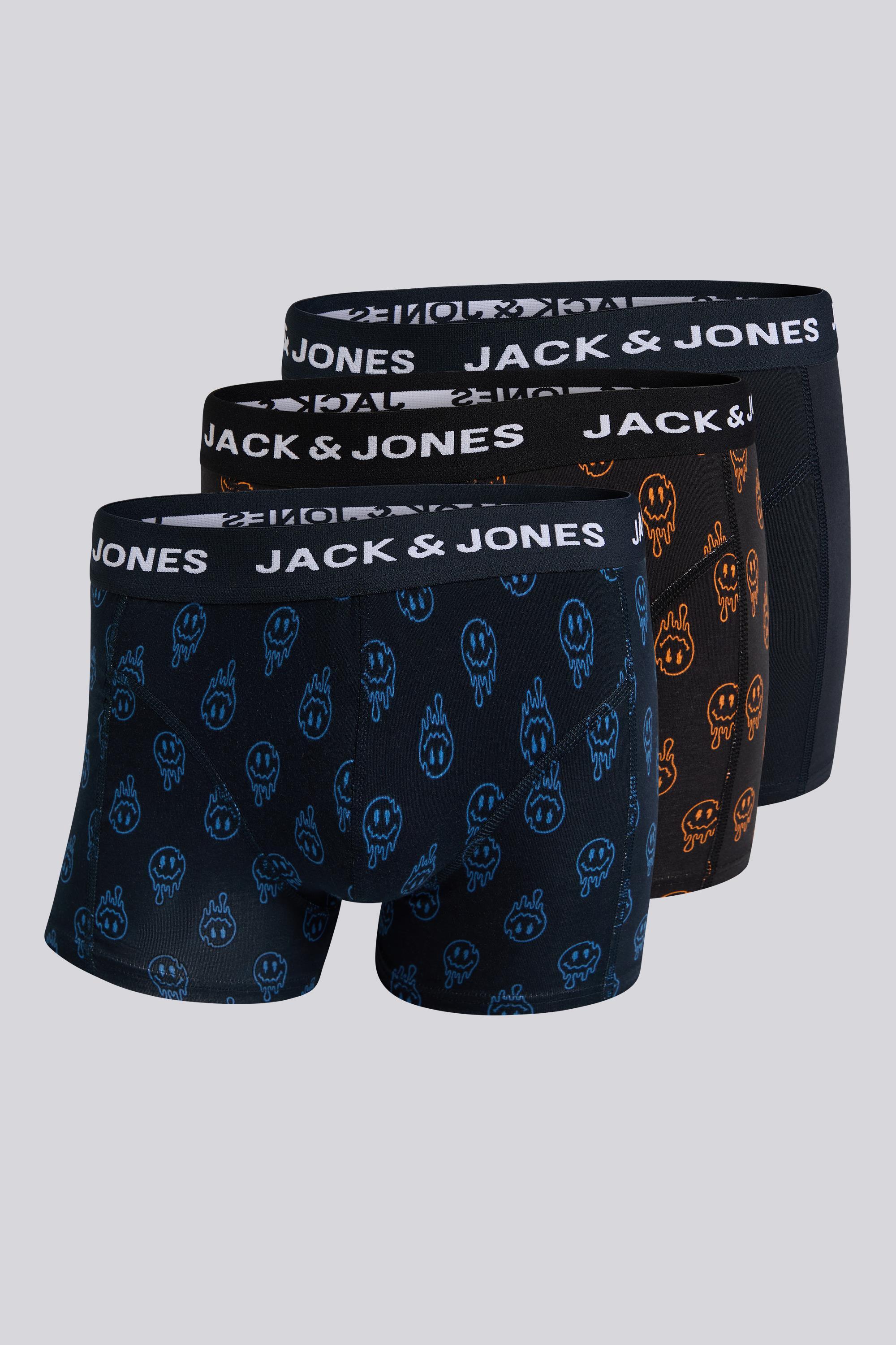 Pack 3 Calzoncillos Hombre Jack & Jones Smiley talla S
