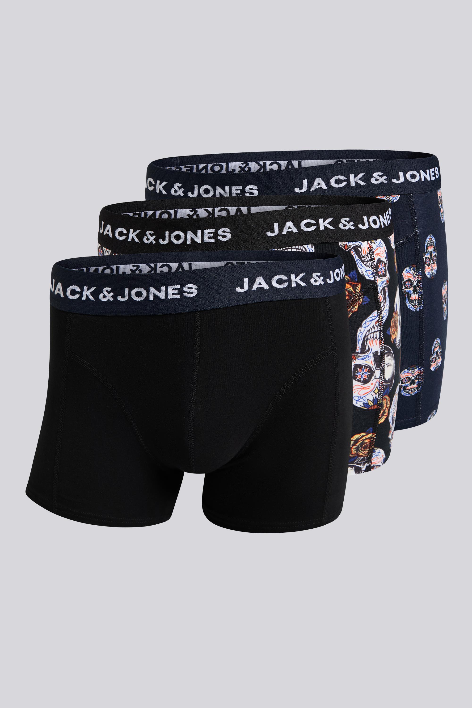 Pack 3 Calzoncillos Hombre Jack & Jones Skulls talla M