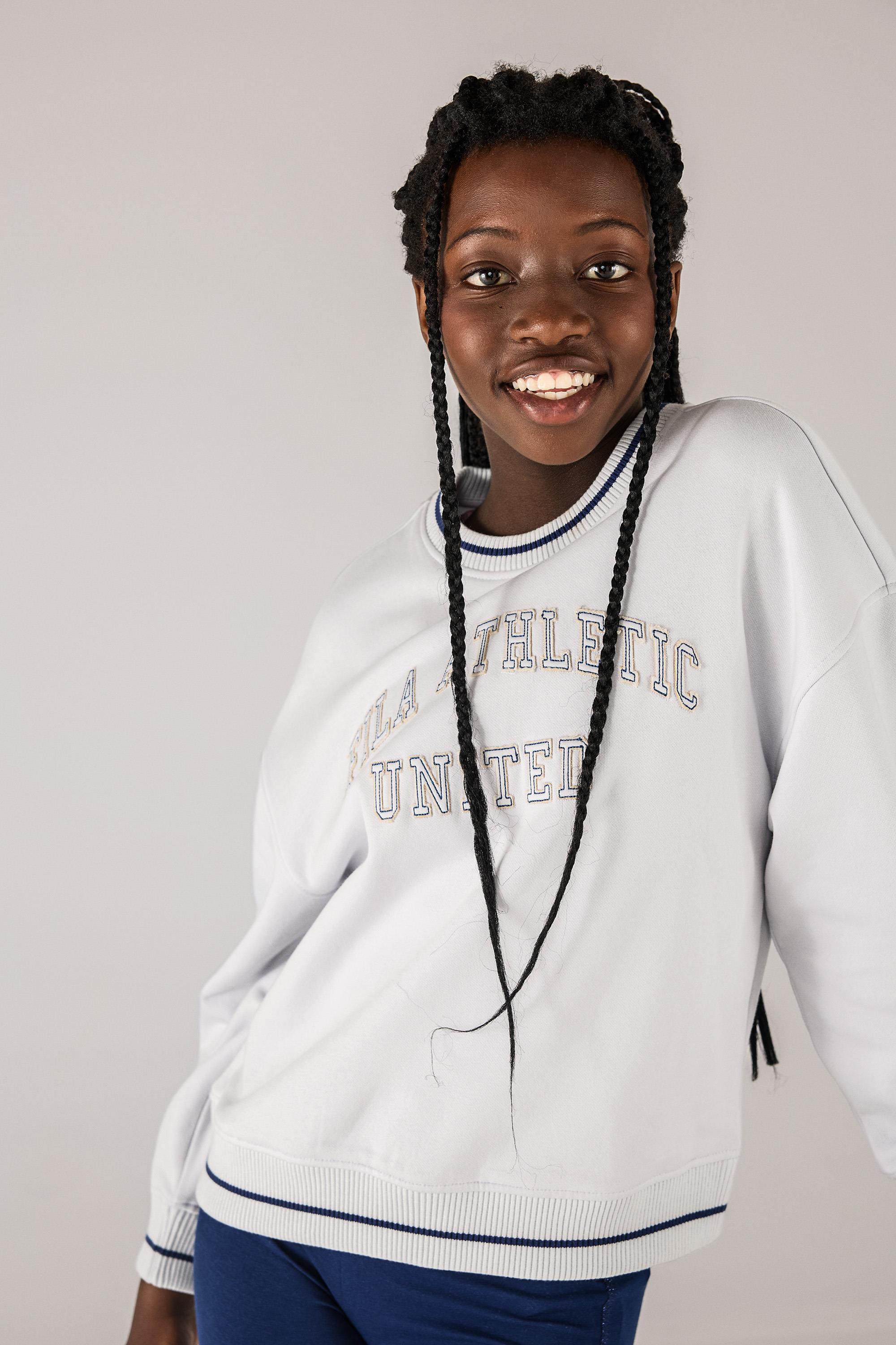 Sudadera Oversize Fila - Azul - Sudadera Felpa Niña talla 14