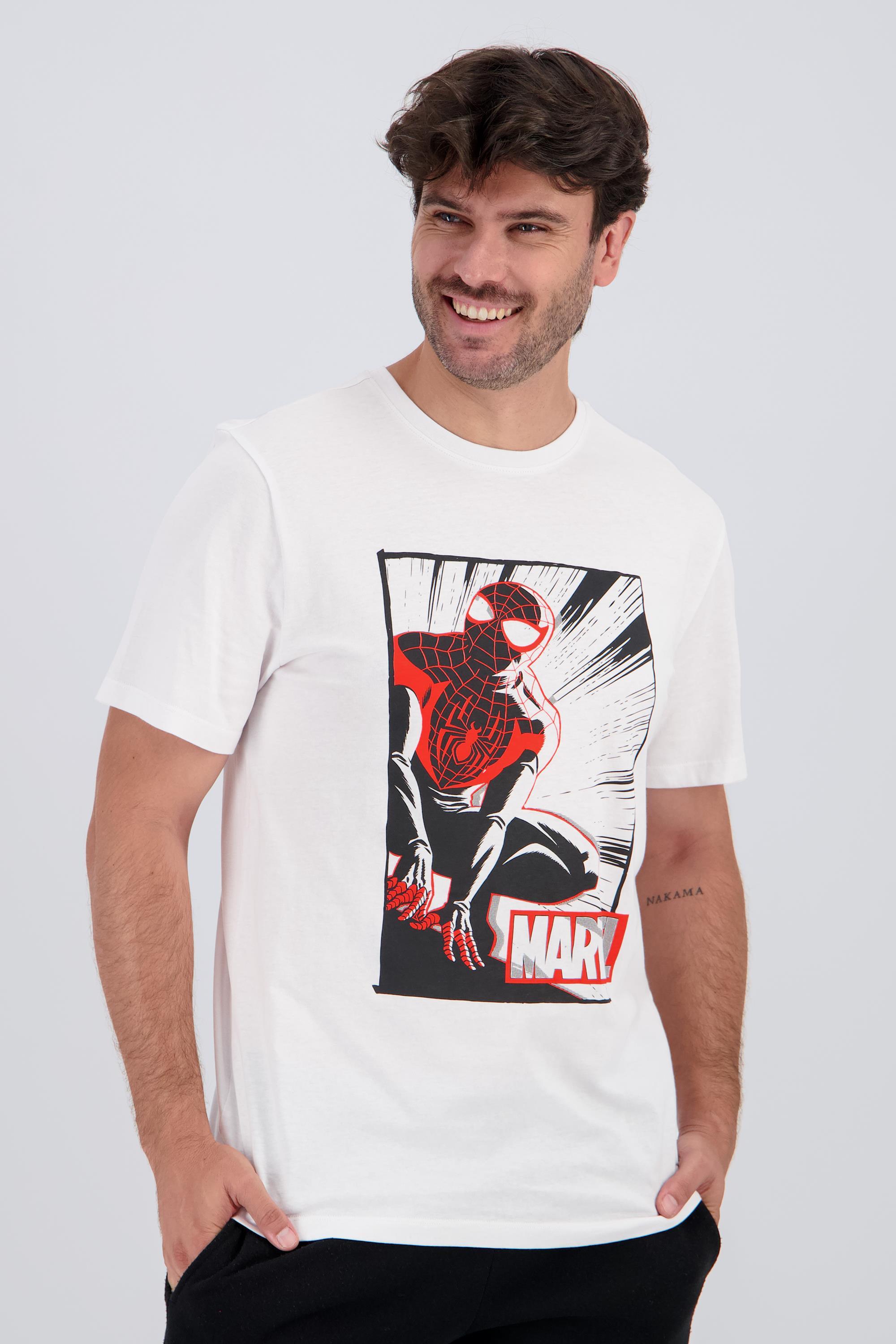 Camiseta Spiderman - Blanco - Camiseta Hombre Marvel talla 2XL