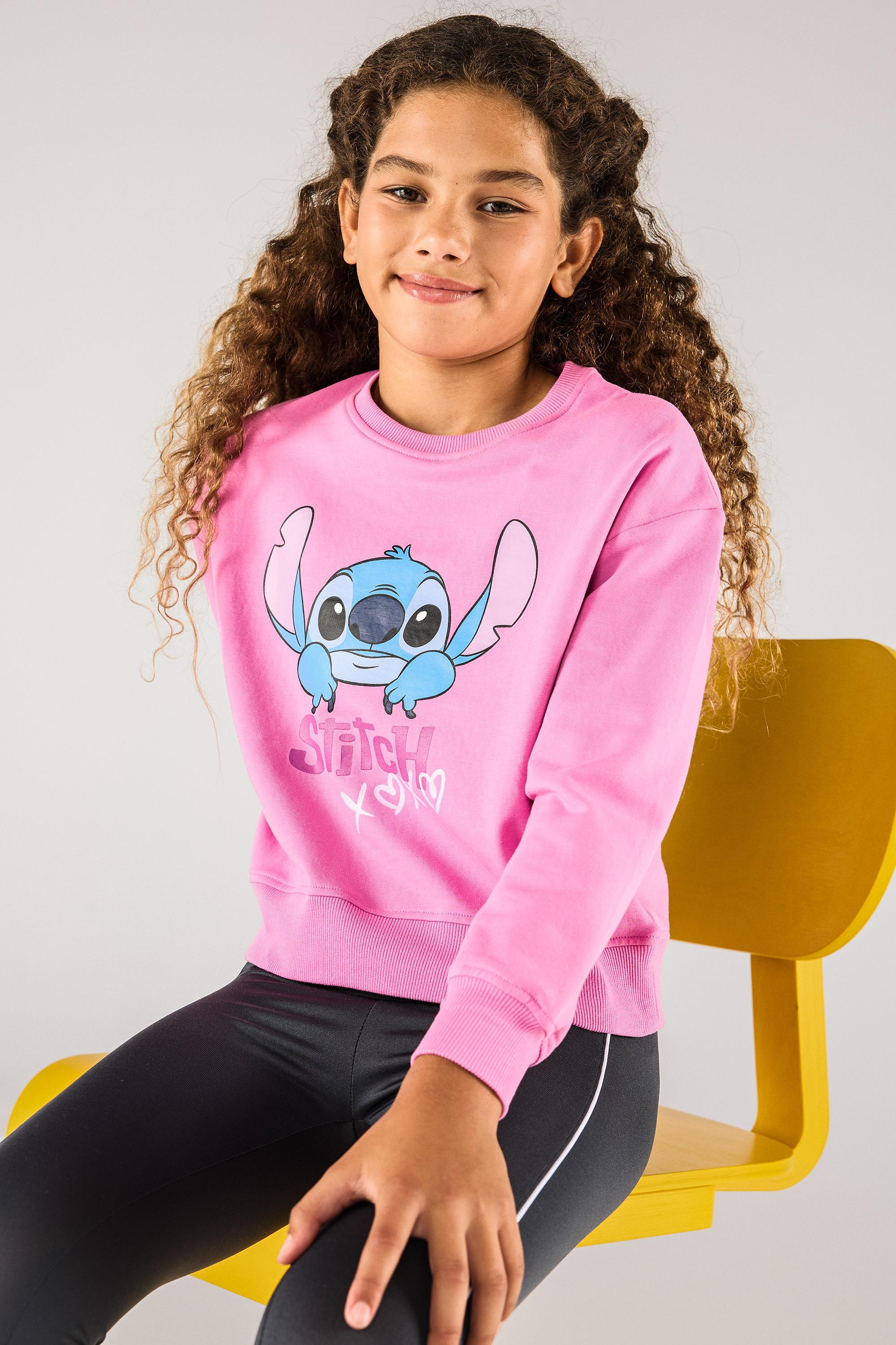 Sudadera Stitch - Rosa - Sudadera Fitness Niña Disney talla 8