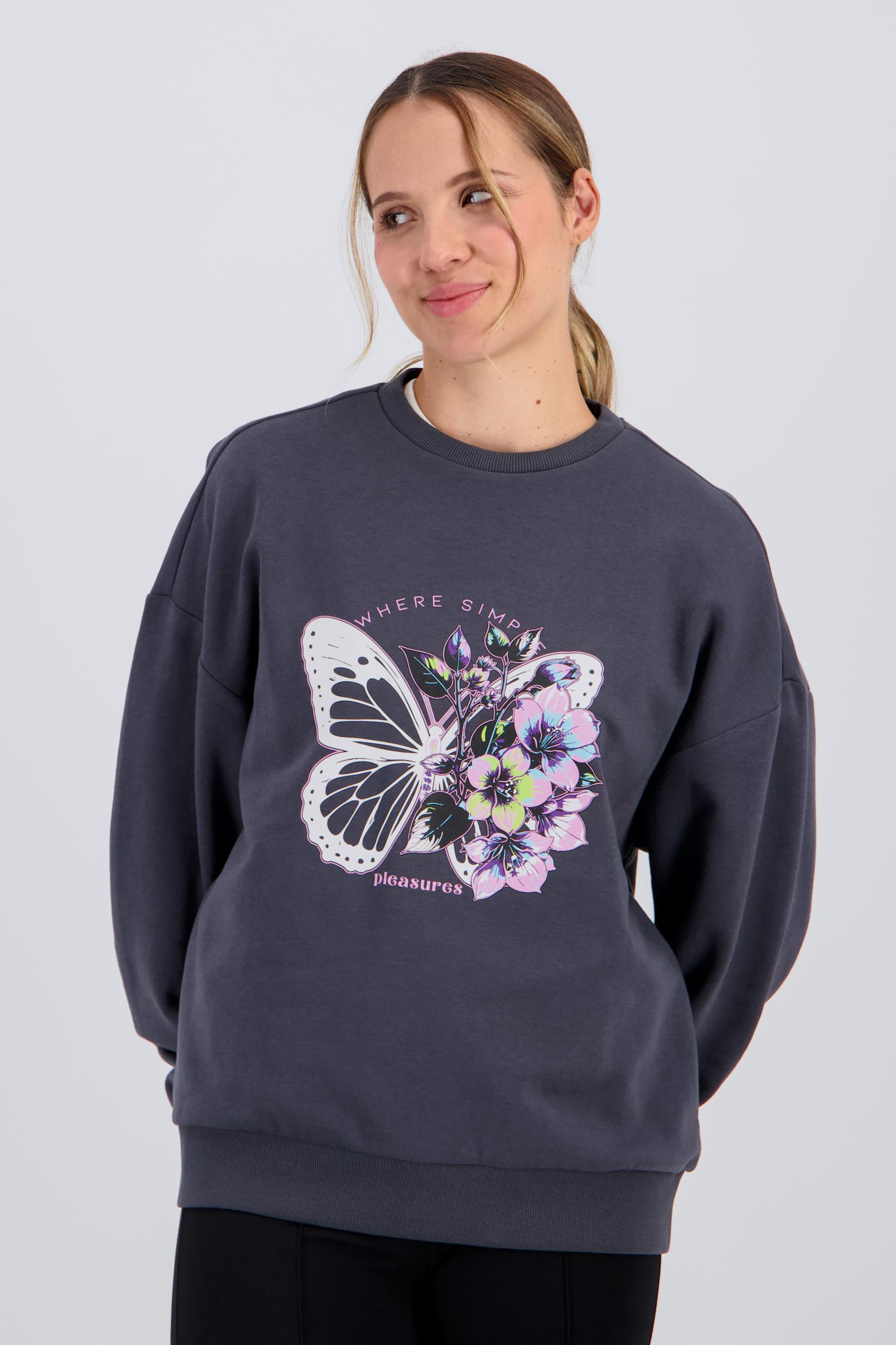 Silver Mariposa - Gris - Sudadera Mujer talla XS