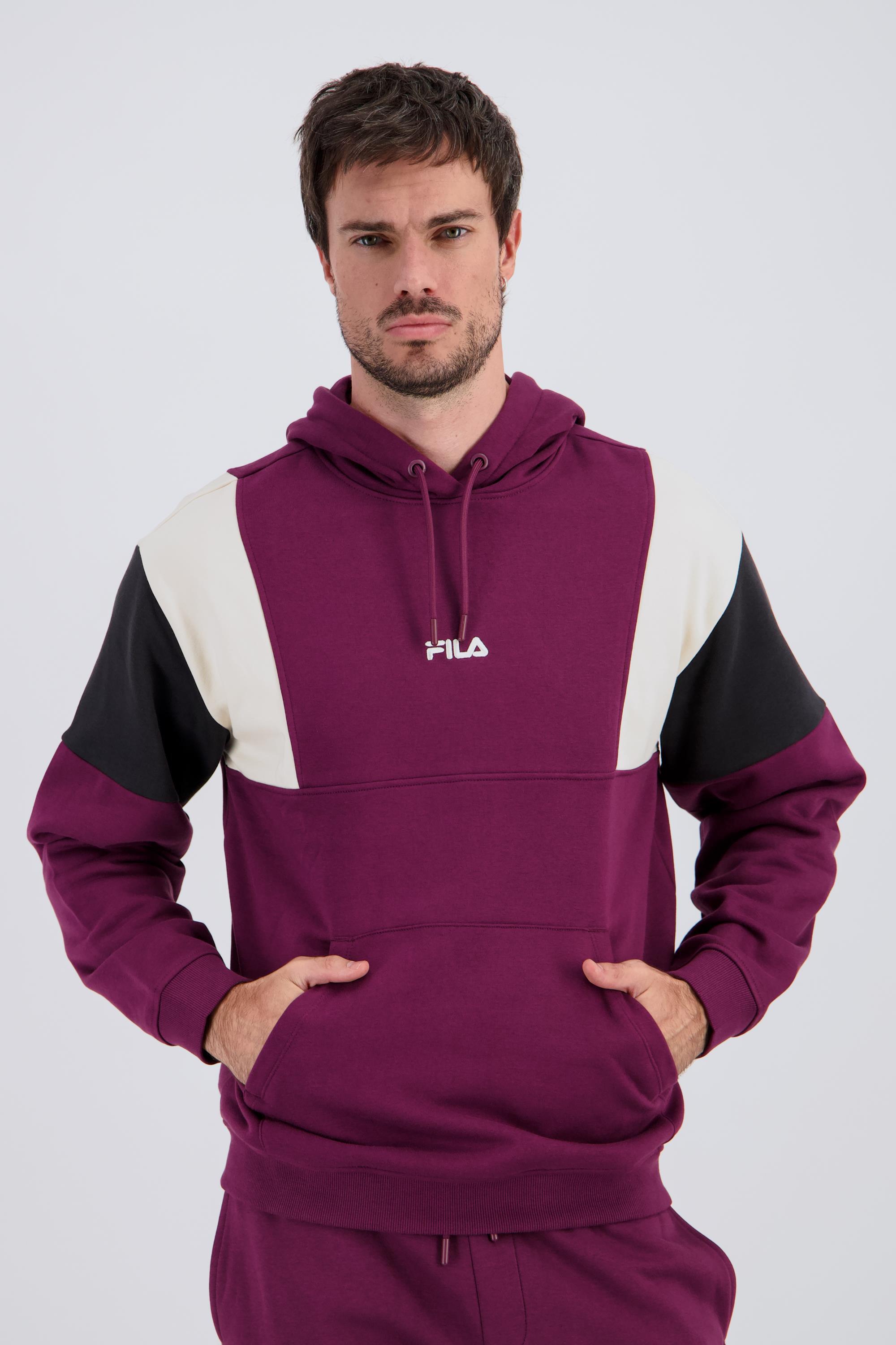Fila Bloque - Rojo - Sudadera Capucha Hombre talla M