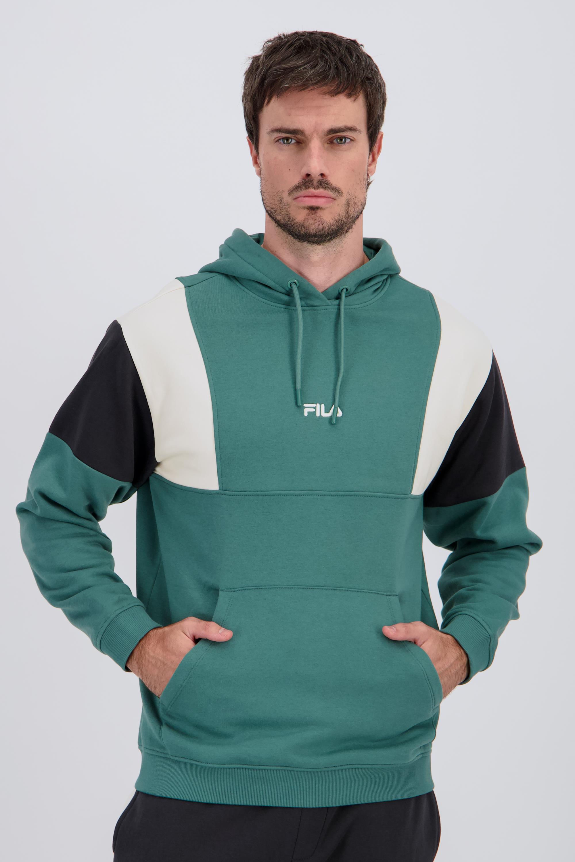 Fila Bloque - Verde - Sudadera Capucha Hombre talla M