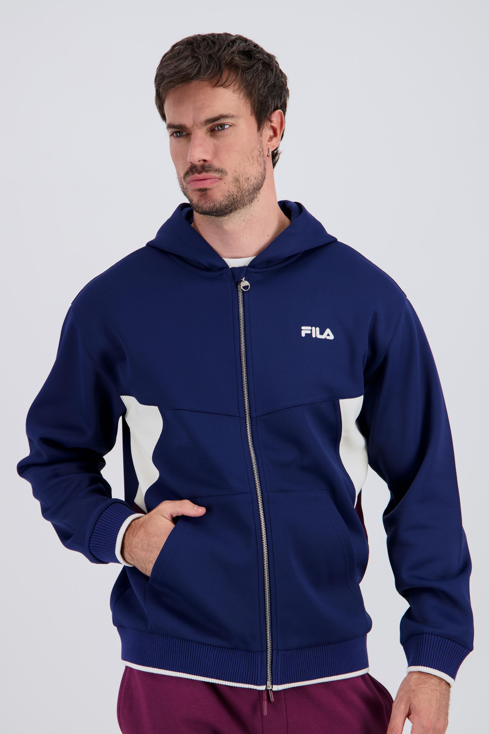 Fila Bloques - Azul - Sudadera Capucha Hombre talla M