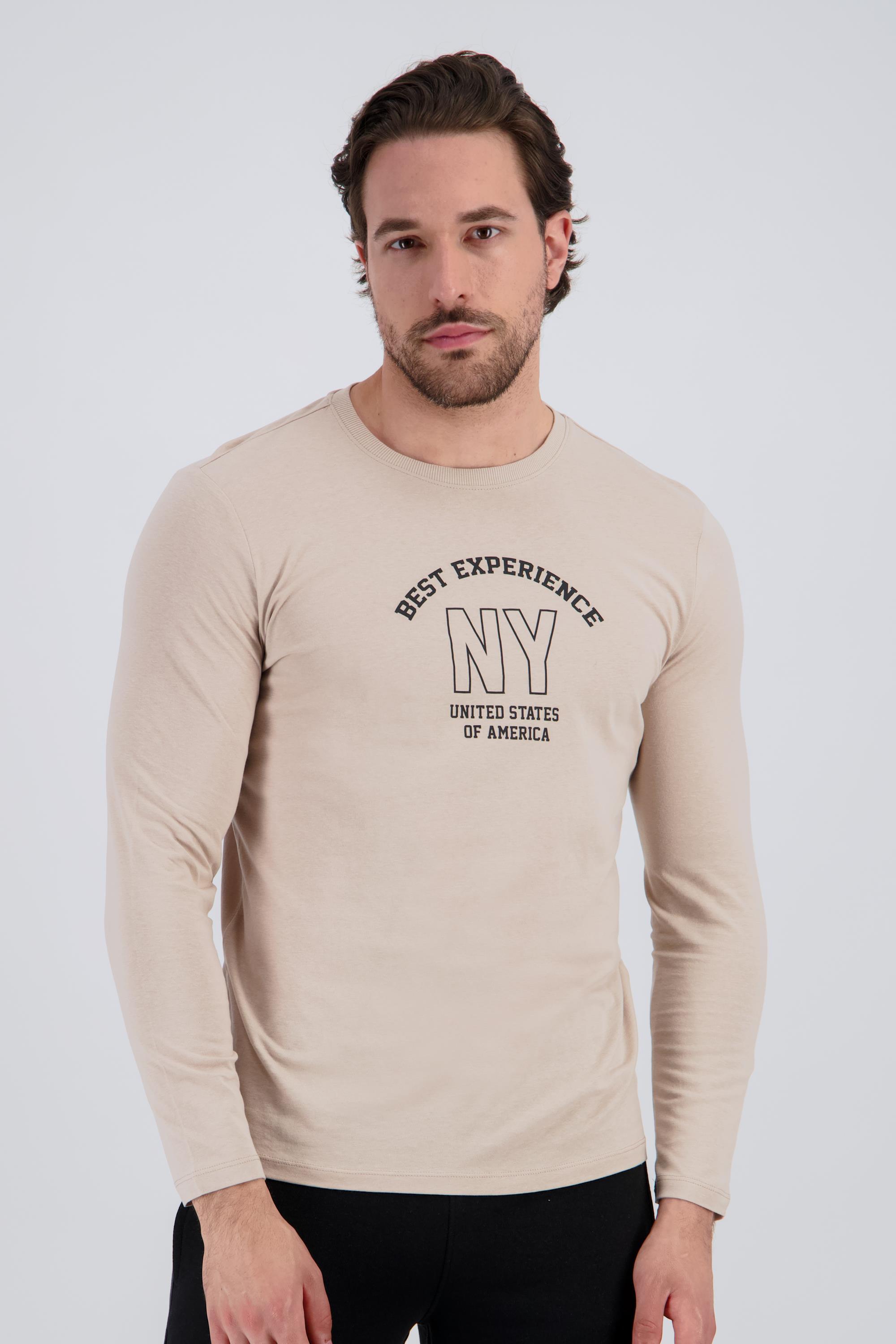 Up Stamps - Arena - Camiseta Manga Larga Hombre talla M