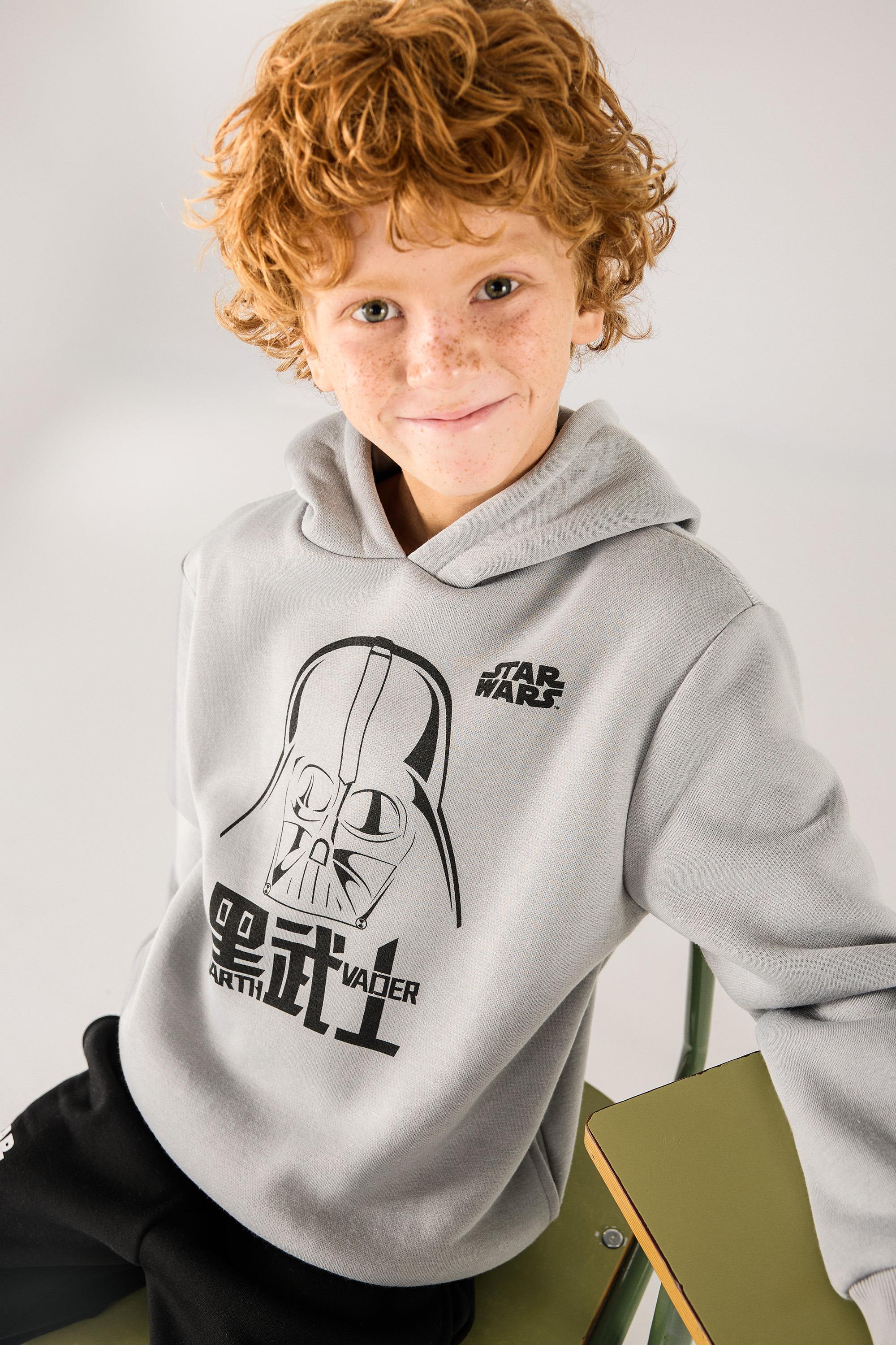 Sudadera Darth Vader - Gris - Sudadera Capucha Niño talla 14