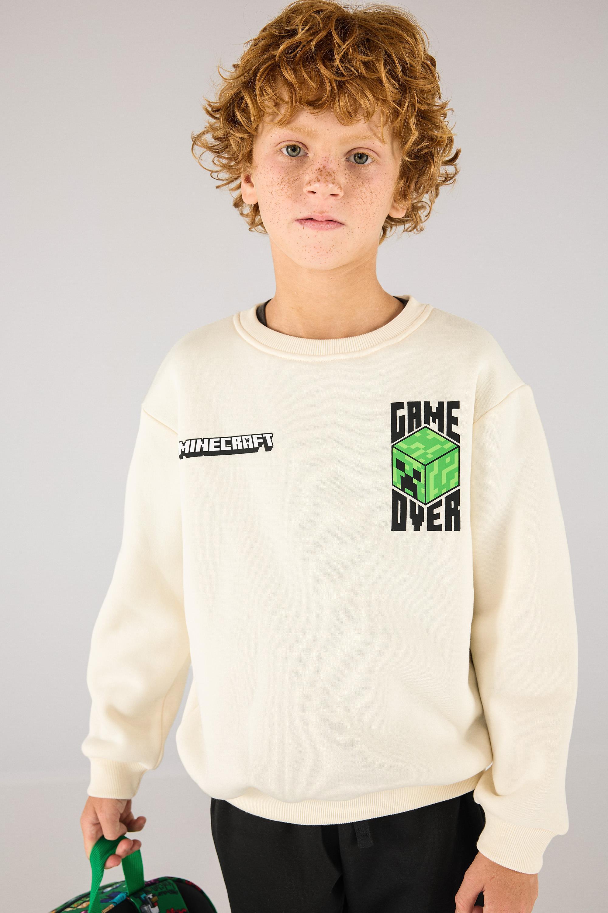 Sudadera Minecraft - Blanco - Sudadera Niño talla 14