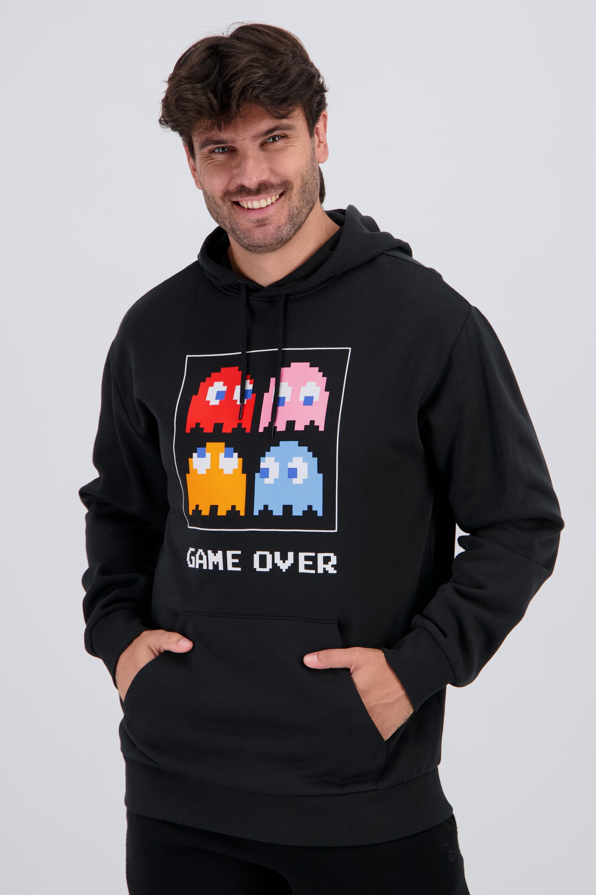 Sudadera Pacman - Negro - Sudadera Capucha Hombre talla M