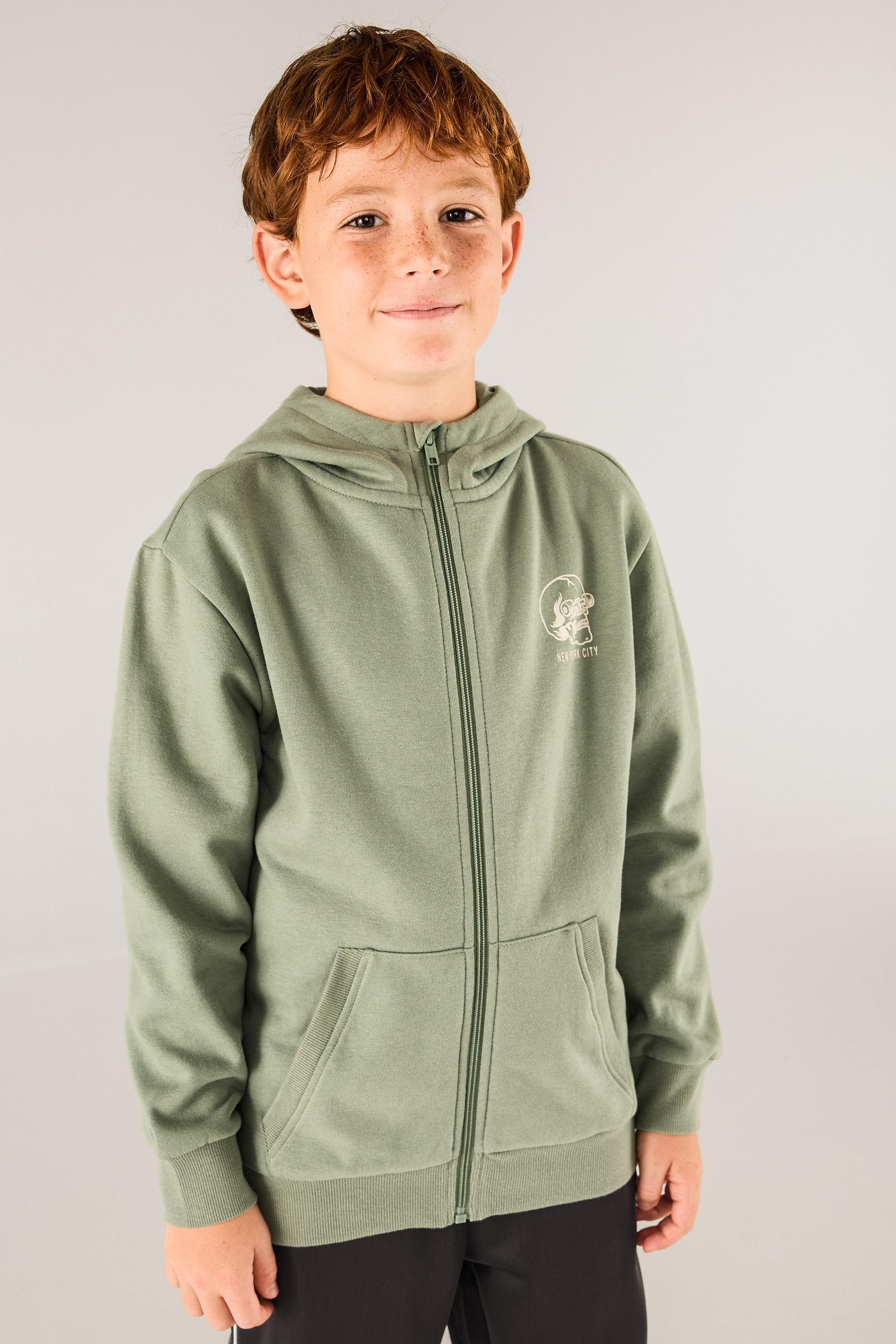 Sudadera Capucha Up - Verde Cremallera Niño talla 12