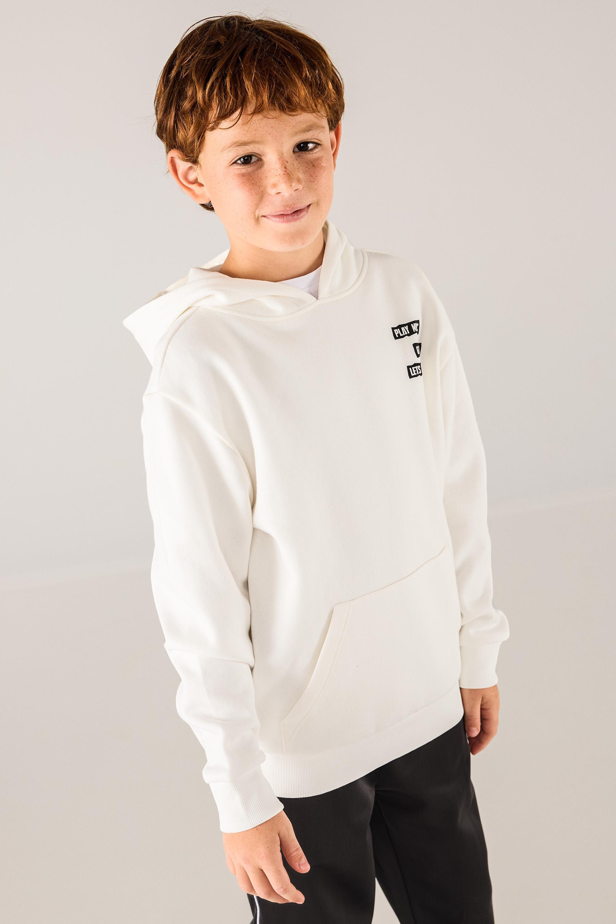 Sudadera Capucha Up - Blanco - Sudadera Felpa Niño talla 12