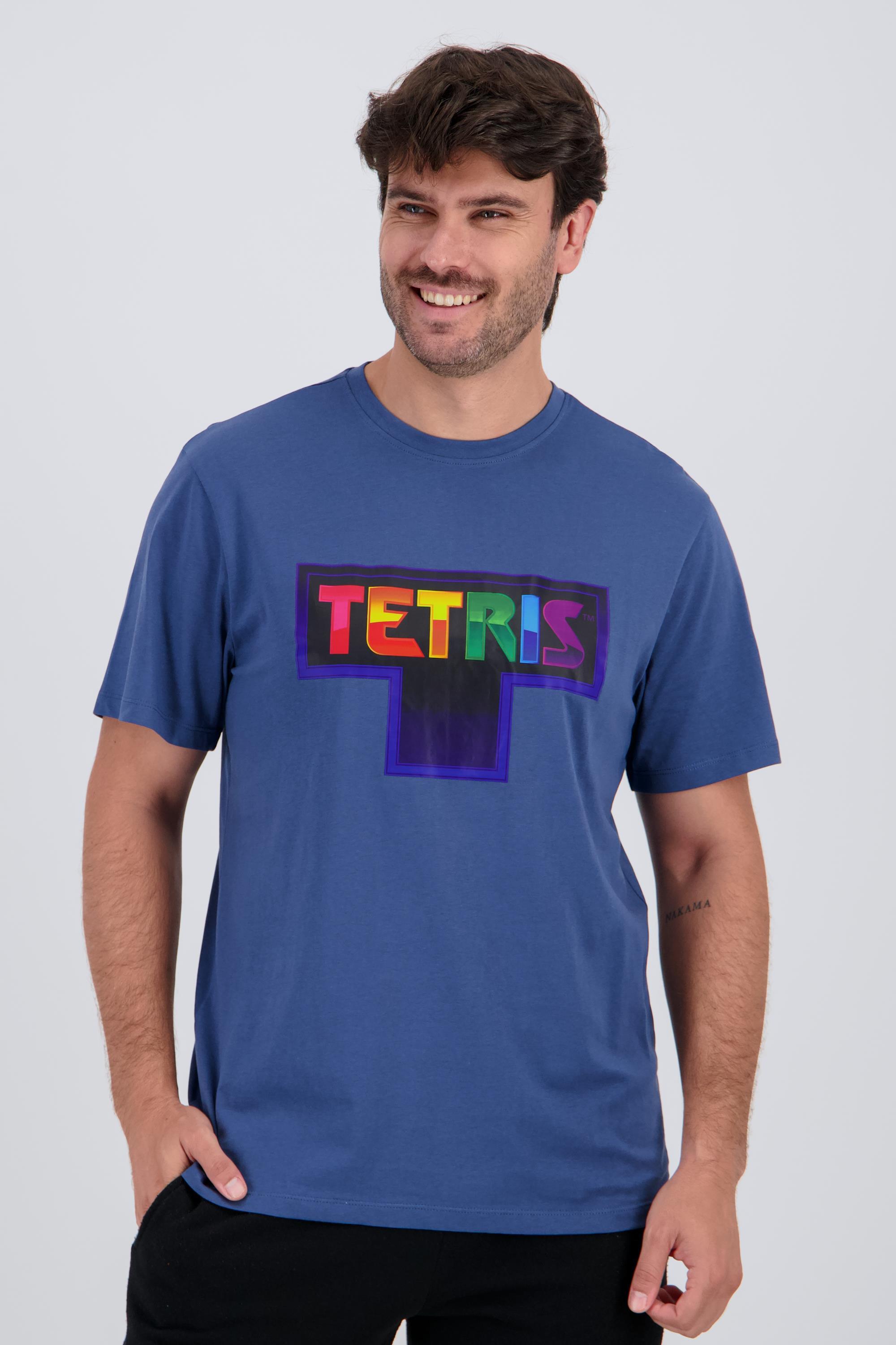 Camiseta Tetris - Azul - Camiseta Algodón Hombre talla M