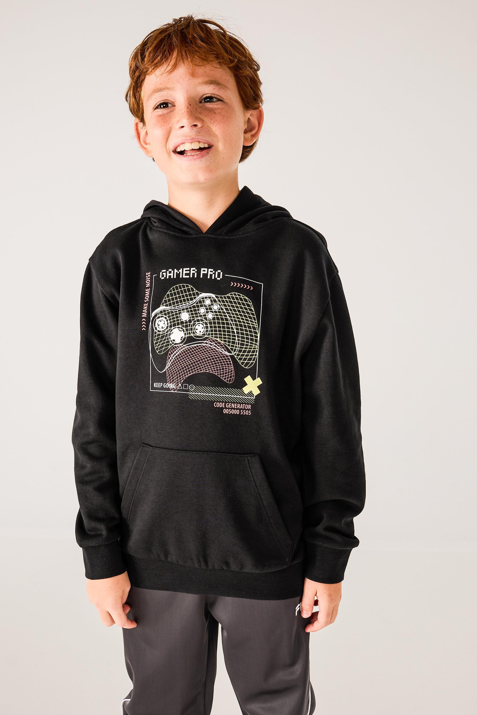 Sudadera Capucha Up - Negro - Sudadera Felpa Niño talla 12