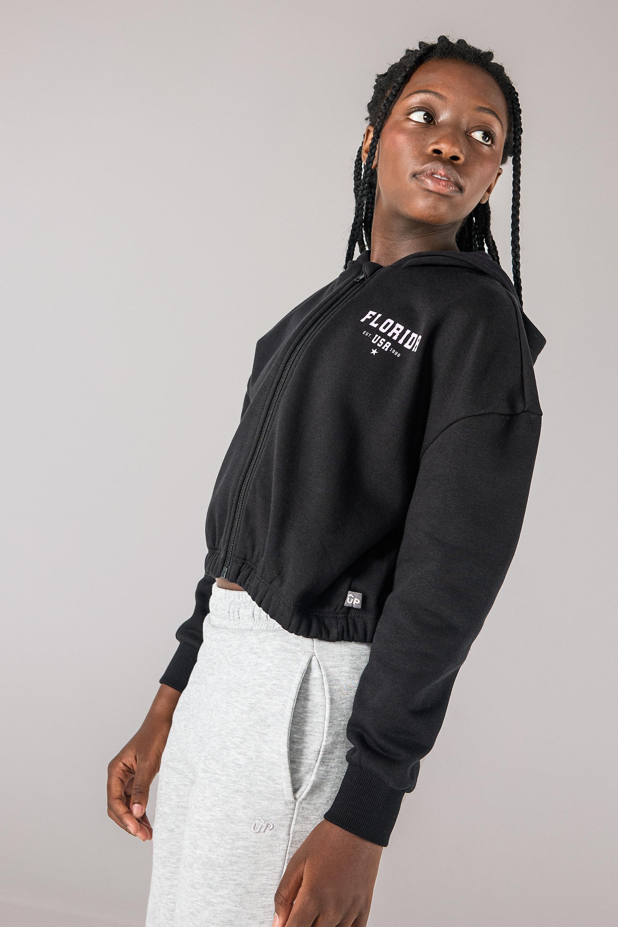 Sudadera Cremallera Up - Negro - Sudadera Felpa Niña talla 10