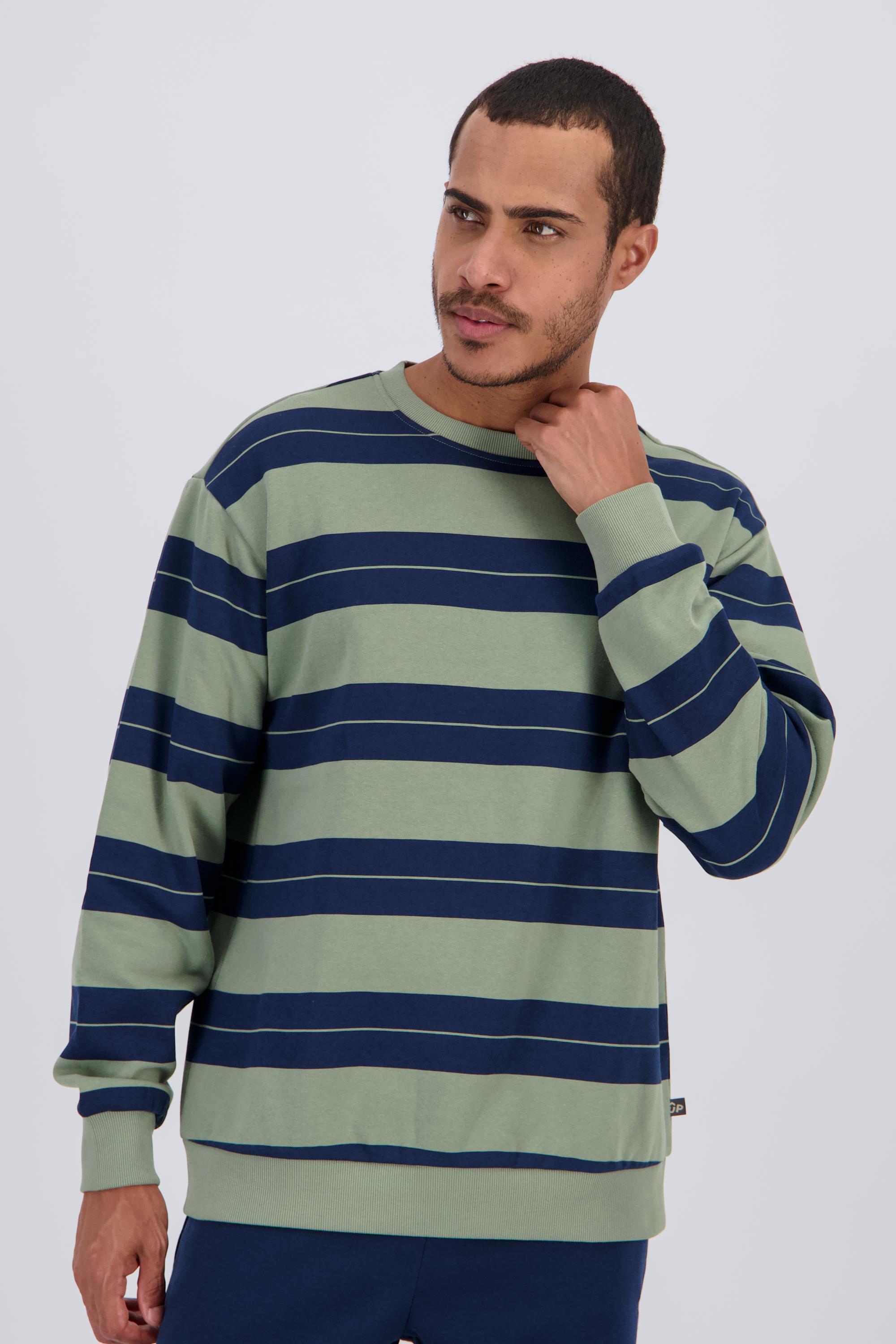 Up Stamps - Verde - Sudadera Rayas Hombre talla XL